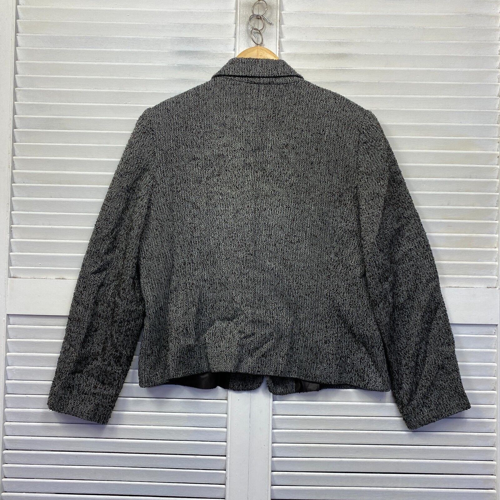 Liz Jordan Jacket Blazer Size 14 Chocolate Long Sleeve Collared Wool Blend - Image 6