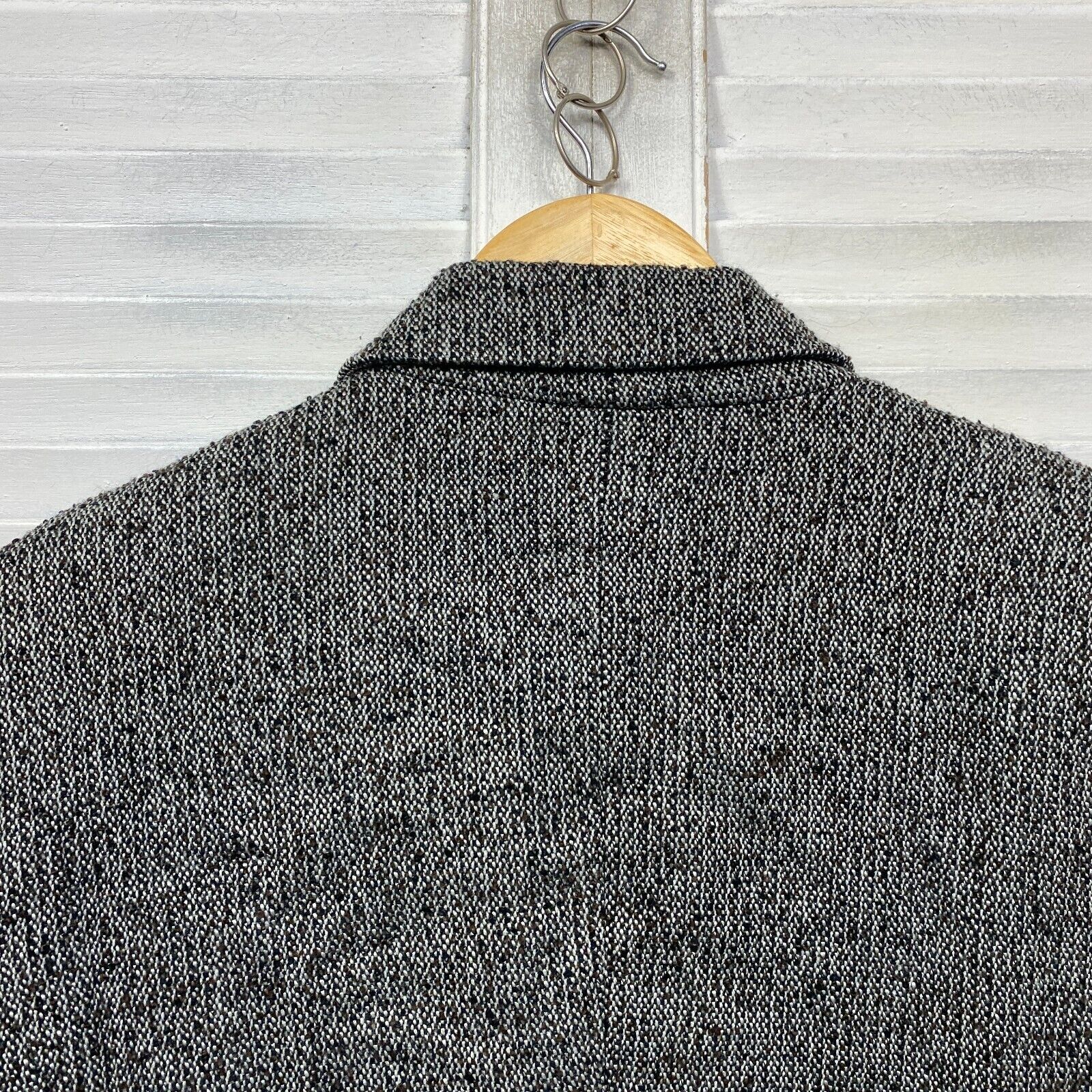 Liz Jordan Jacket Blazer Size 14 Chocolate Long Sleeve Collared Wool Blend - Image 7