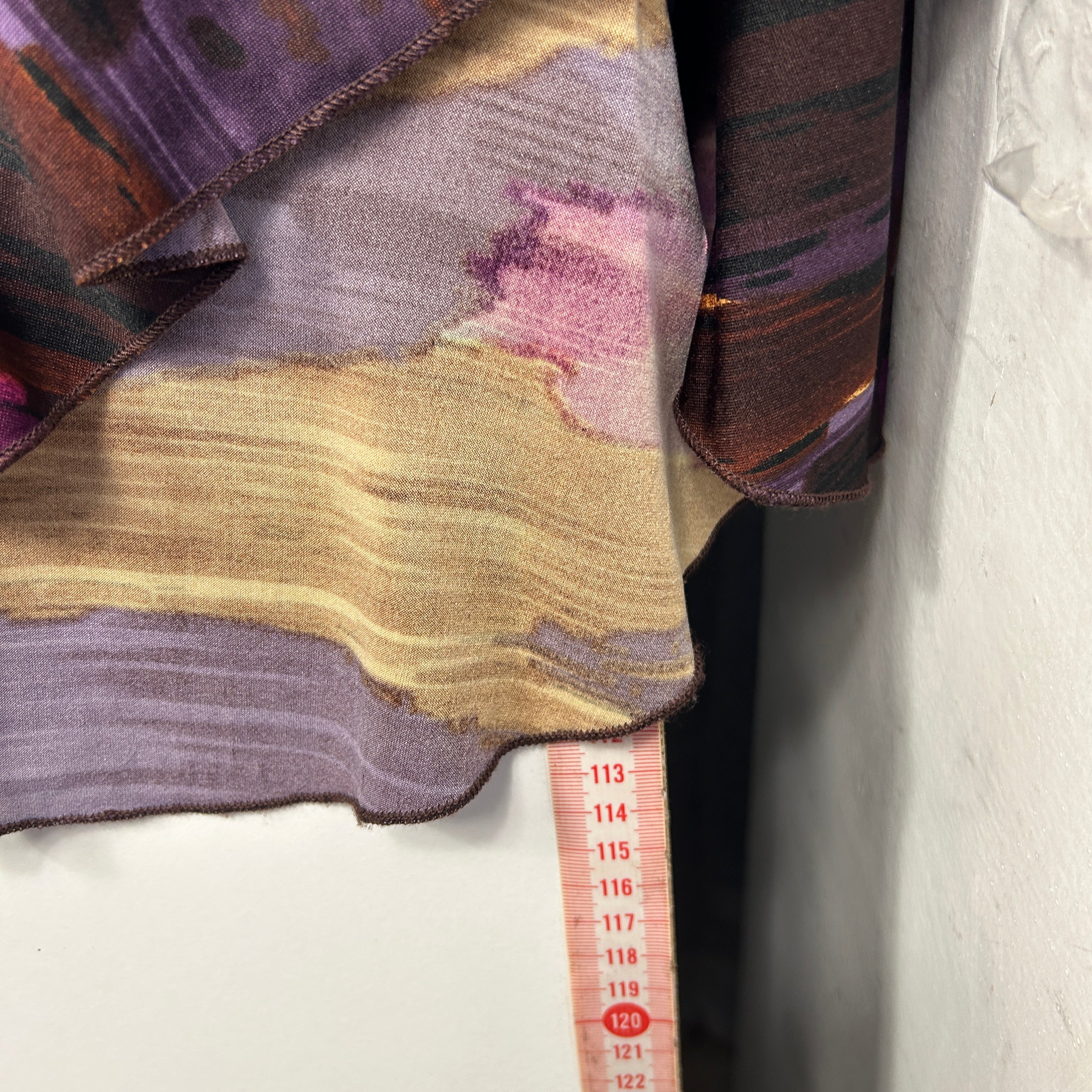 Liz Jordan Purple Multicoloured Abstract Faux Wrap Dress - Size L - Image 6