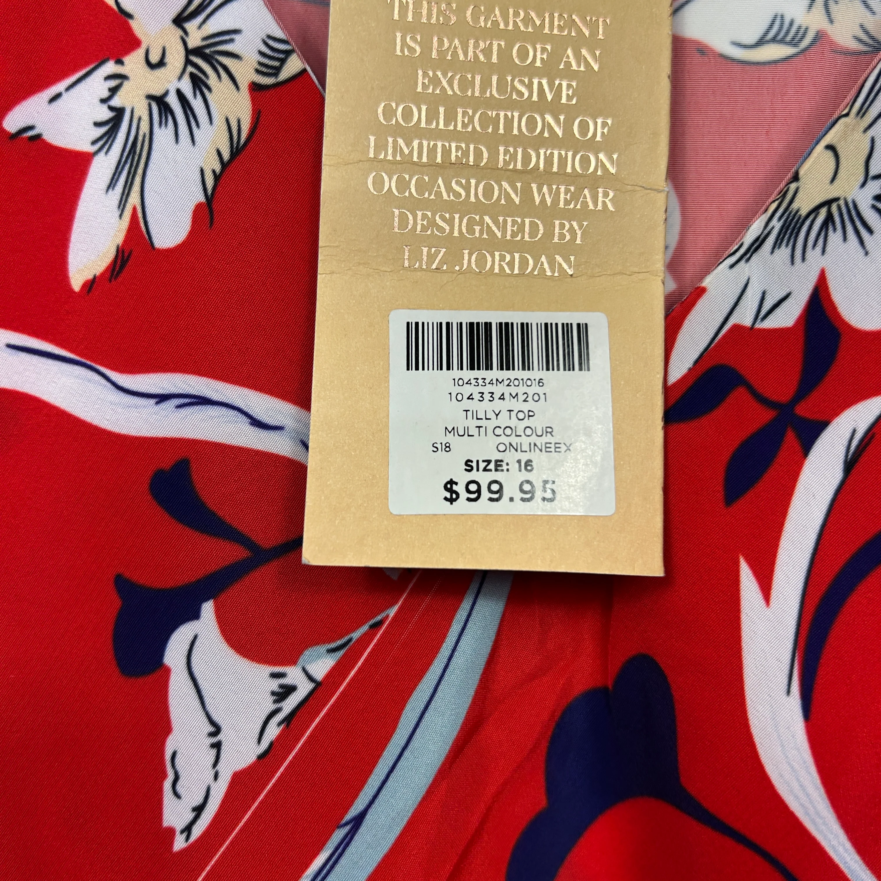Liz Jordan Red Floral Print Top - Size 16 - Image 3