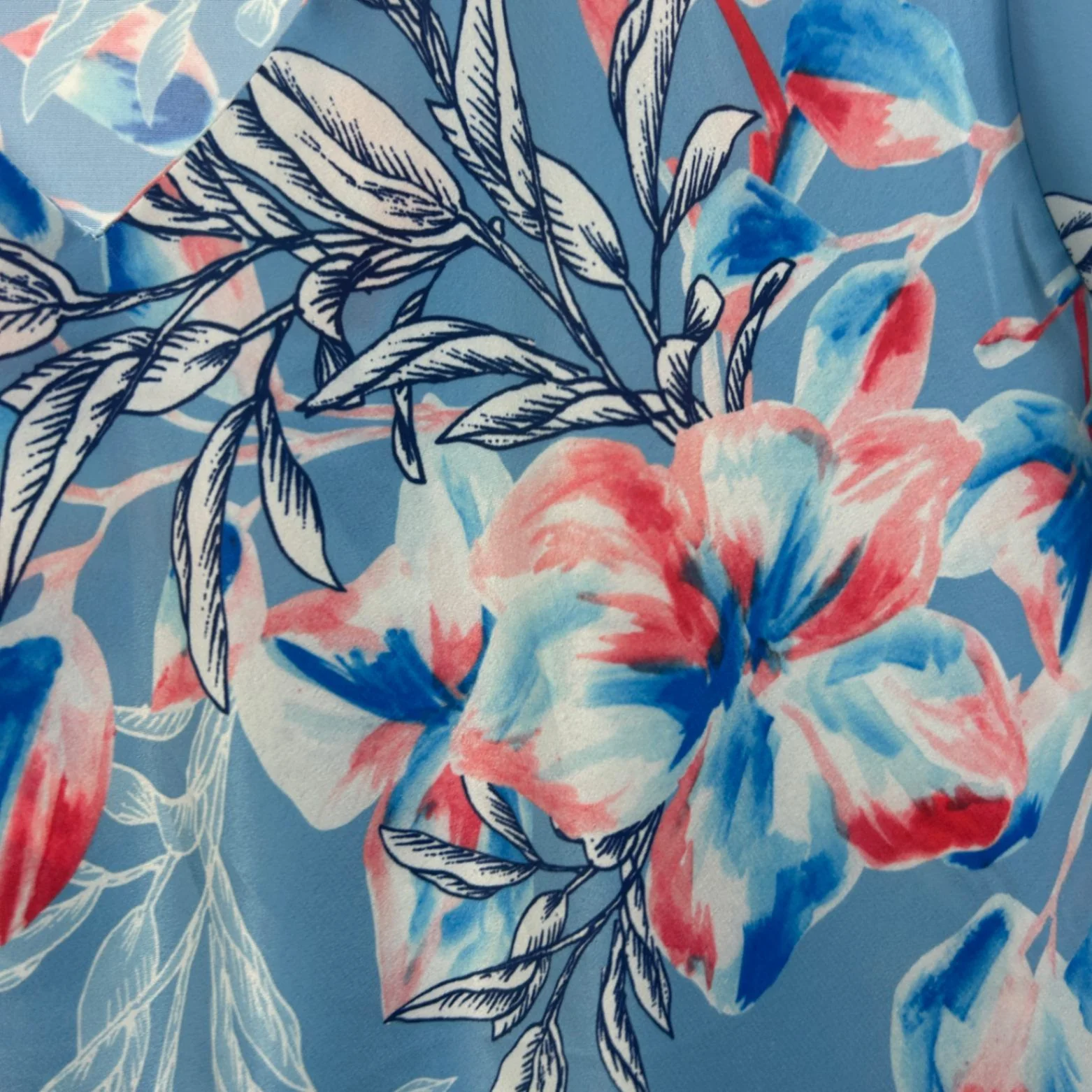 Liz Jordan Top Size 16 Blue Pink Floral Layered - Image 3