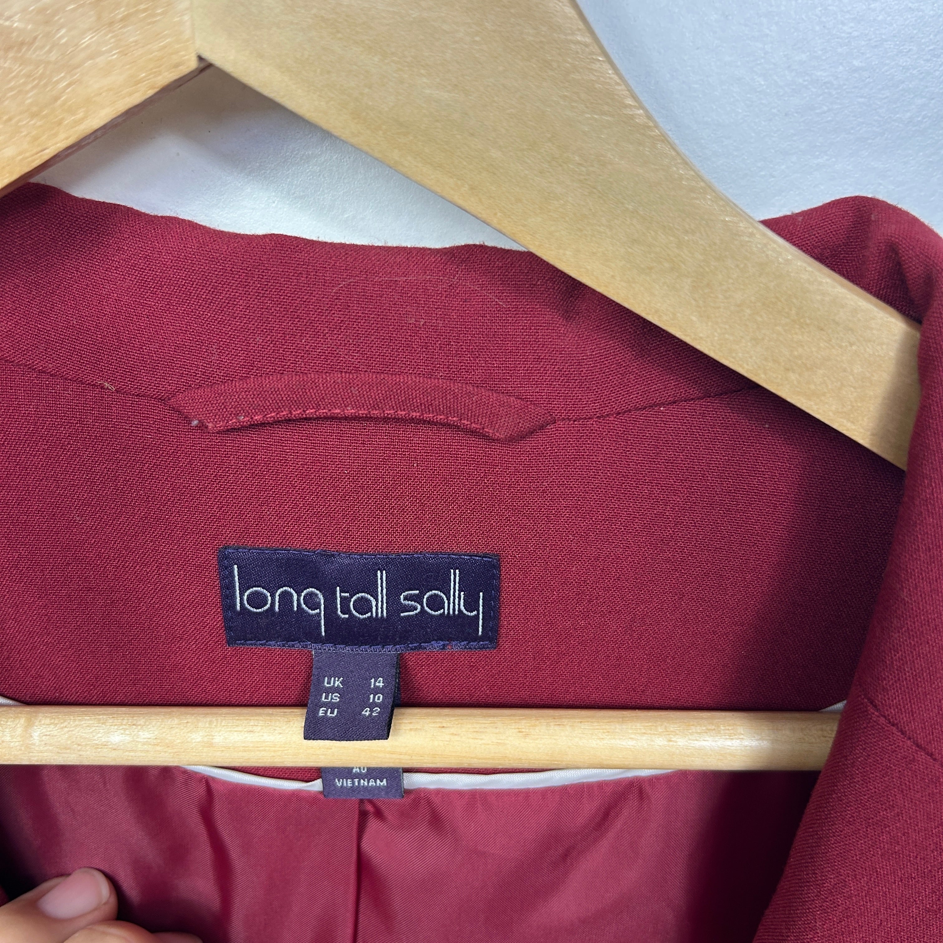 Vintage Long Tall Sally Red Blazer Jacket - Size 14 - Image 3