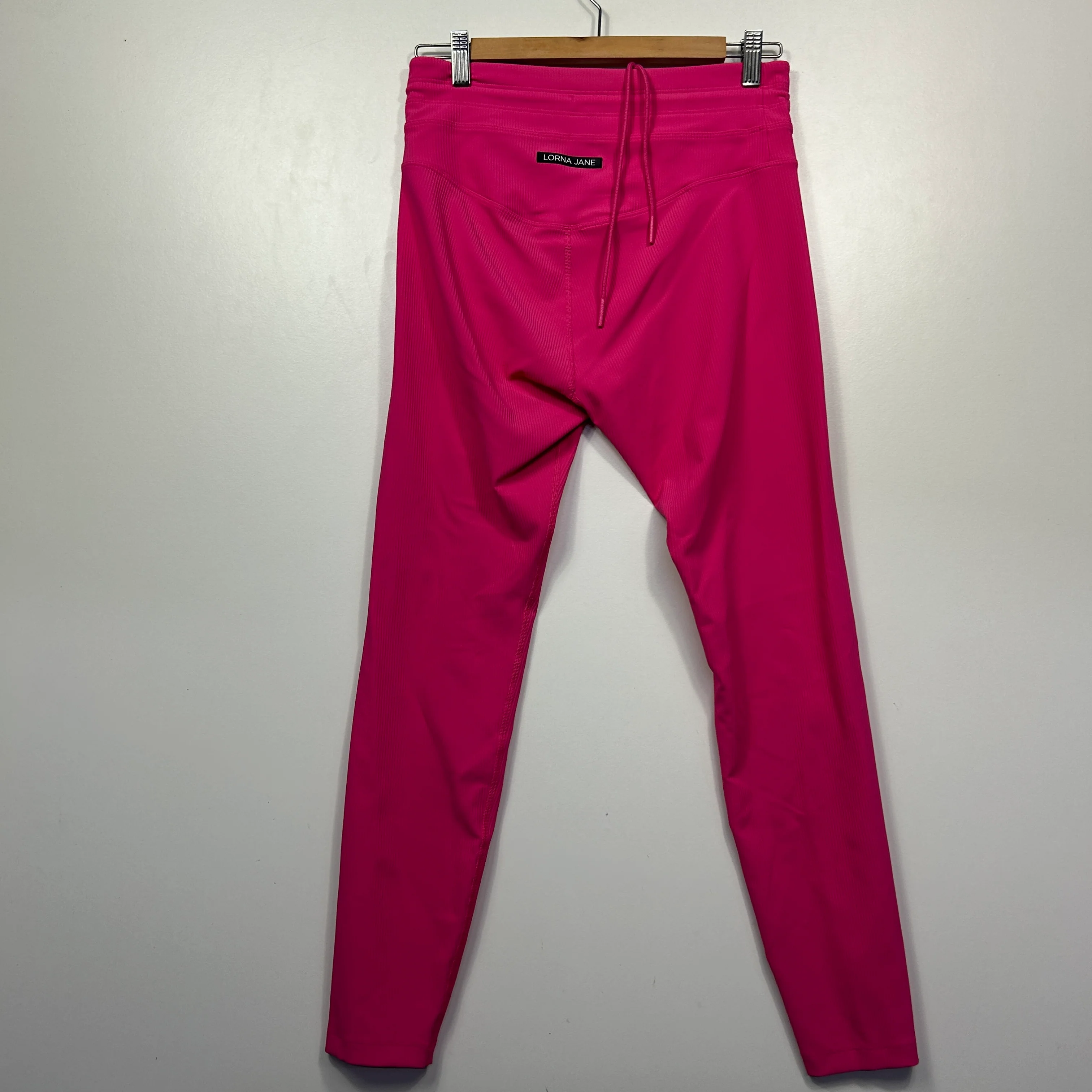 Lorna Jane Pink Ribbed Activewear Leggings - Size L - Image 3