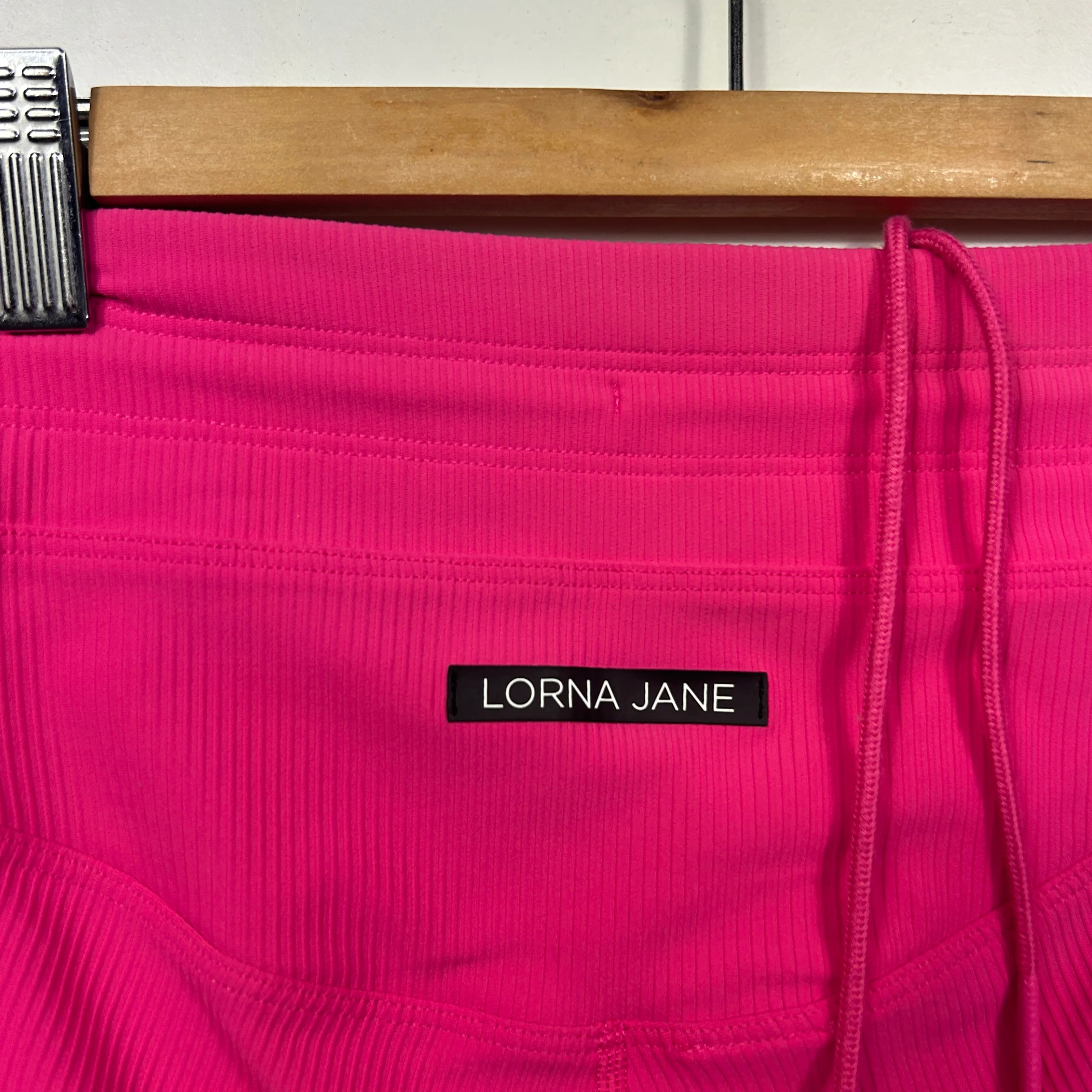 Lorna Jane Pink Ribbed Activewear Leggings - Size L - Image 4
