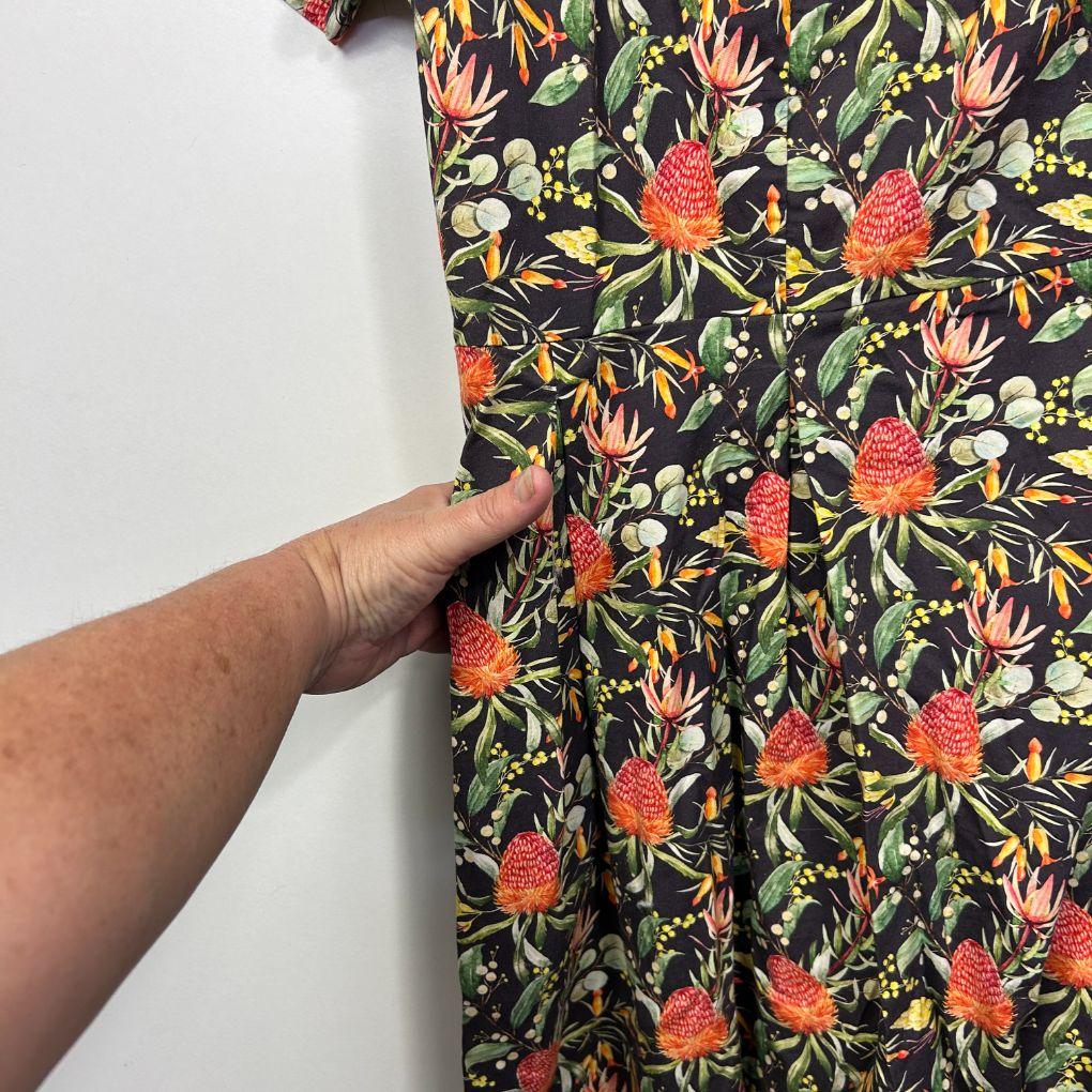 Love Daphne Sweetheart Dark Floral Cotton Dress - Size 5XL - Image 5