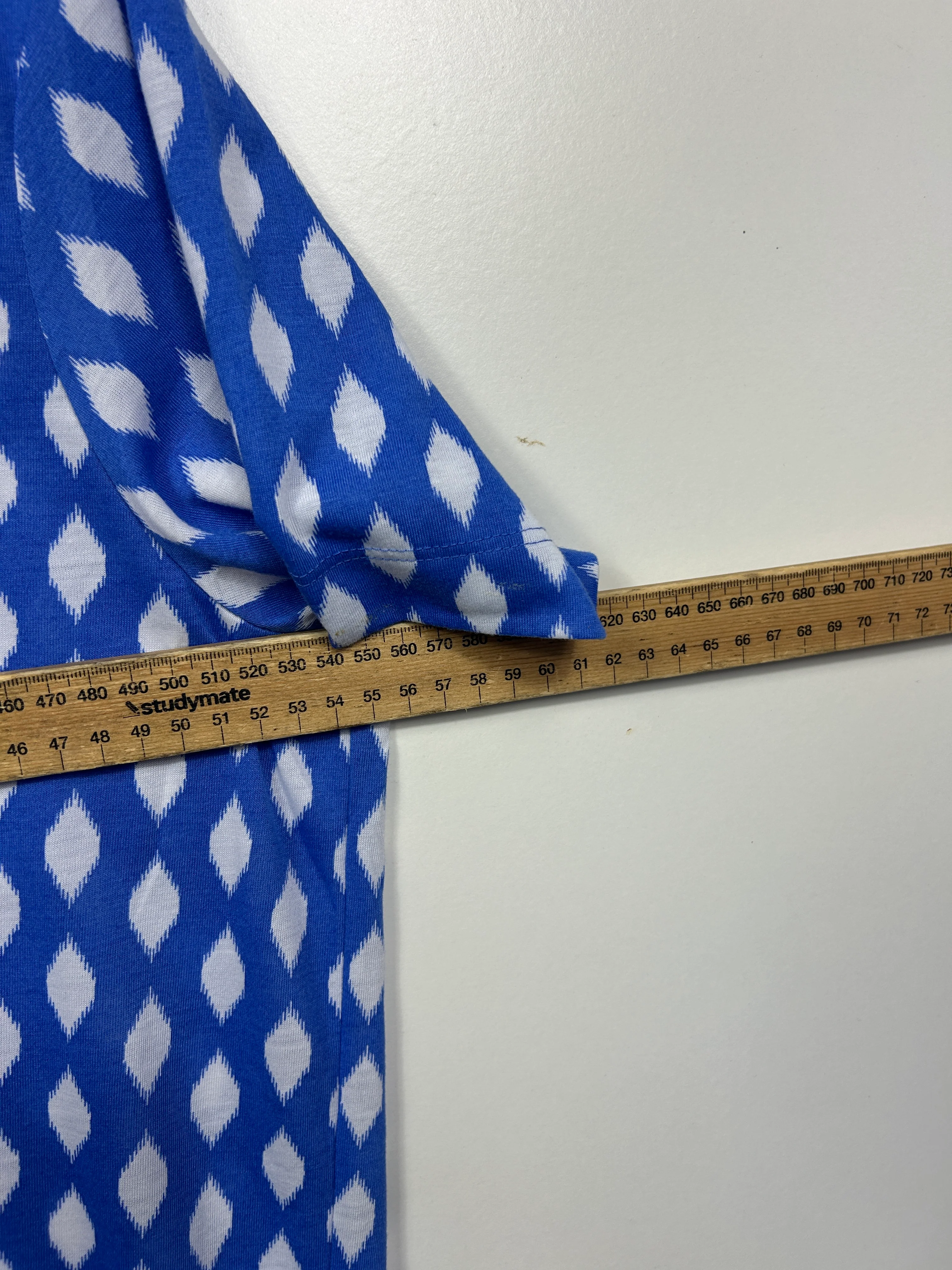 M&S Collection Blue and White Ikat Print Top - Size 16 - Image 5