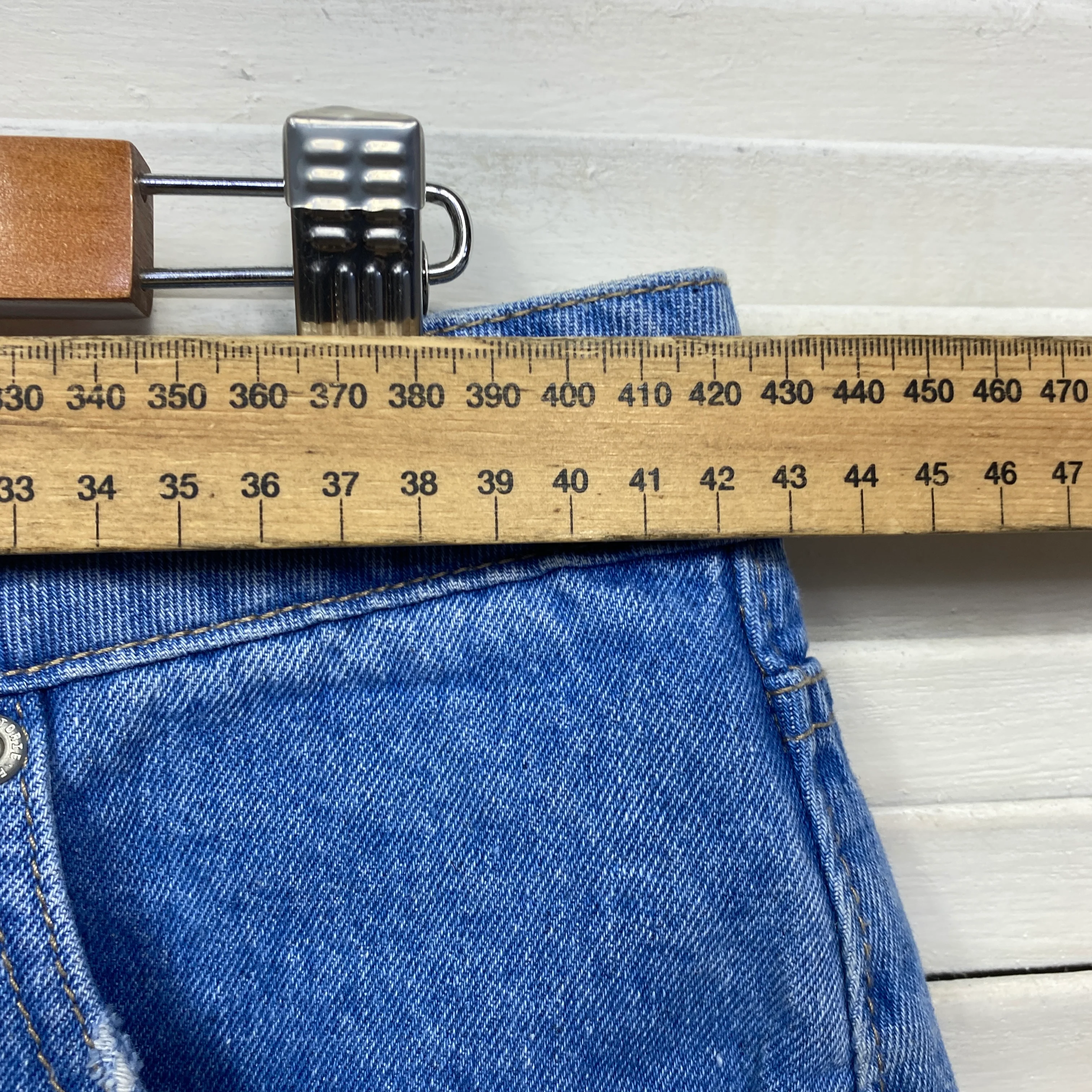 Factorie Denim Skirt Size 14 Short Length Raw Hem - Image 6