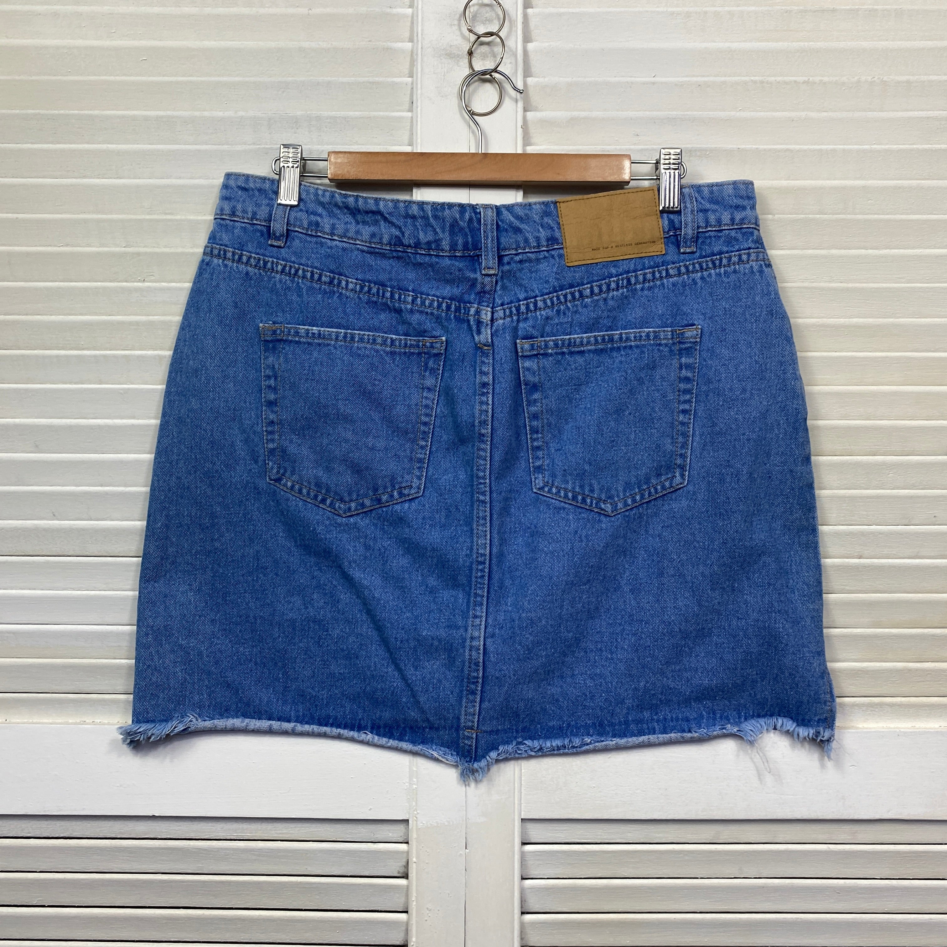 Factorie Denim Skirt Size 14 Short Length Raw Hem - Image 8
