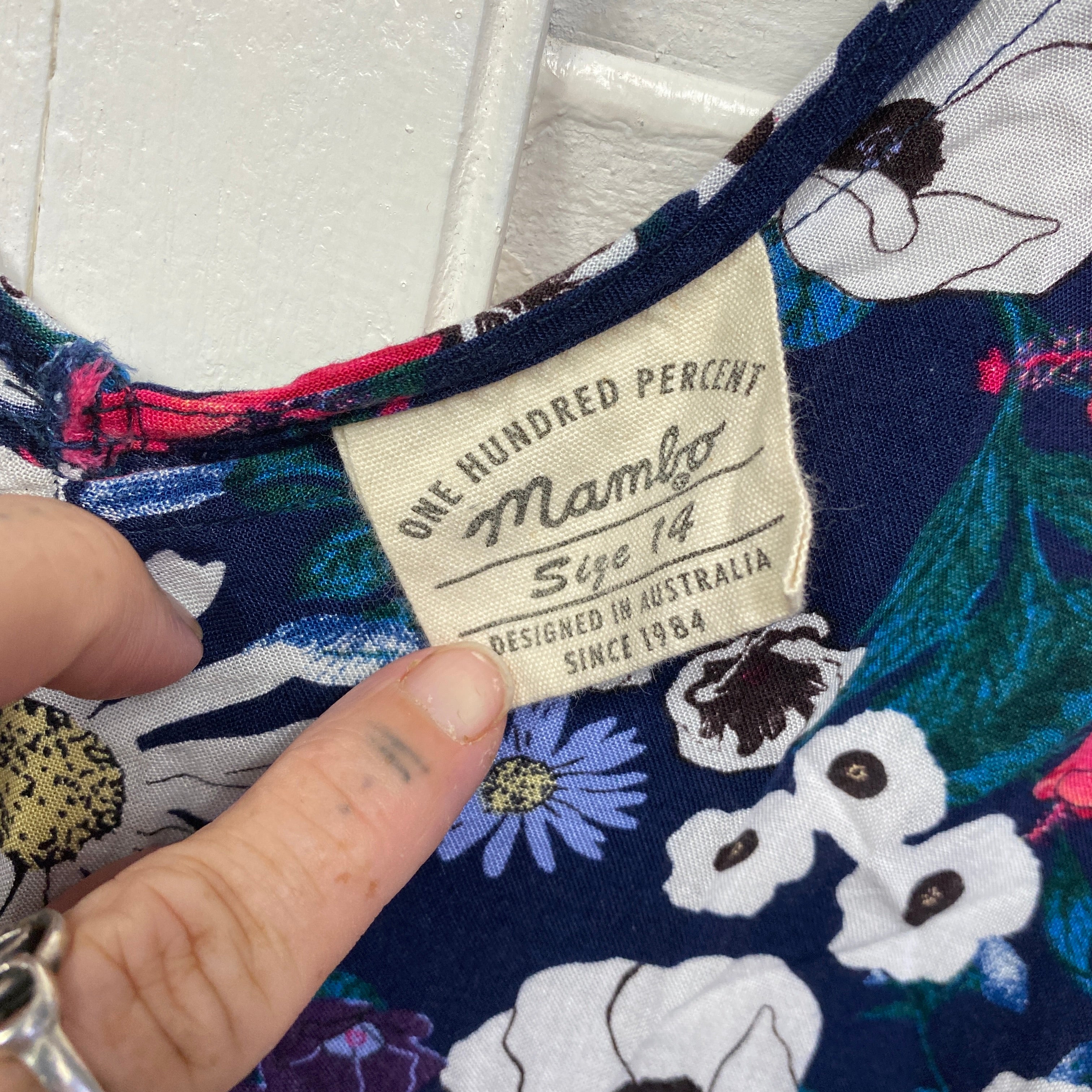 Mambo Top Size 14 Floral Long Sleeve Viscose - Image 4