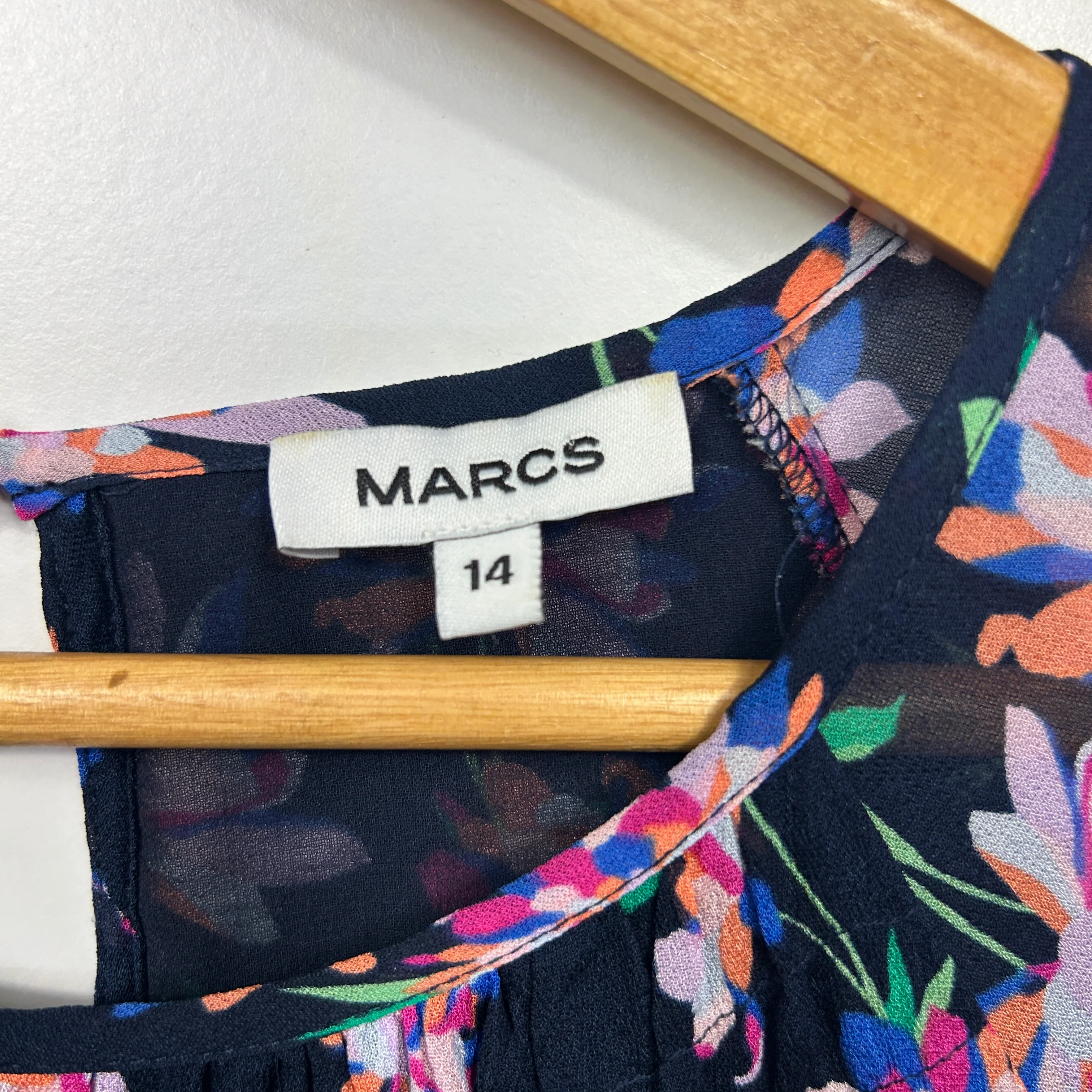 Marcs Navy Multicoloured Floral Top - Size 14 - Image 3