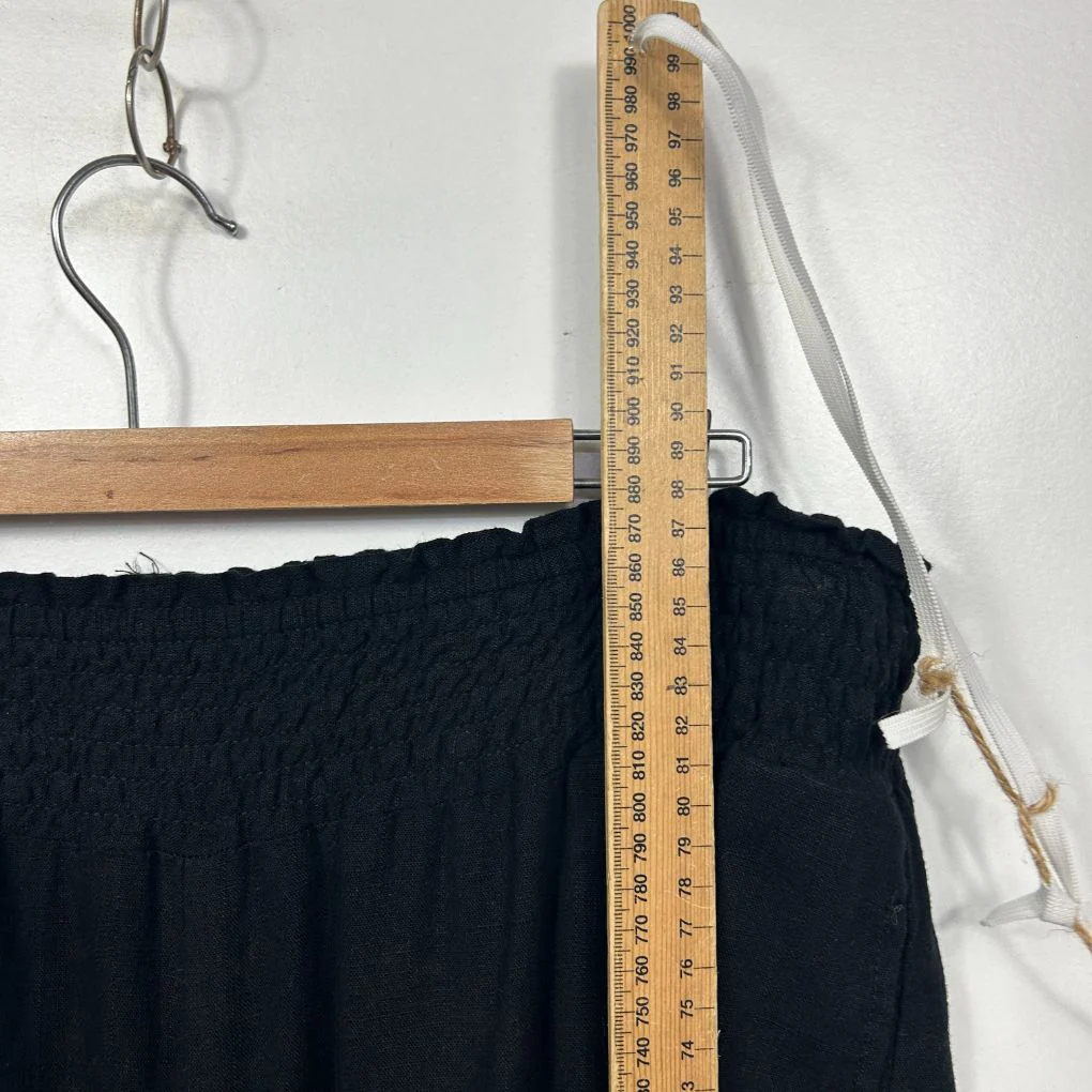 & me Black Linen Wide-Leg Cropped Pants - Size 14 - Image 7