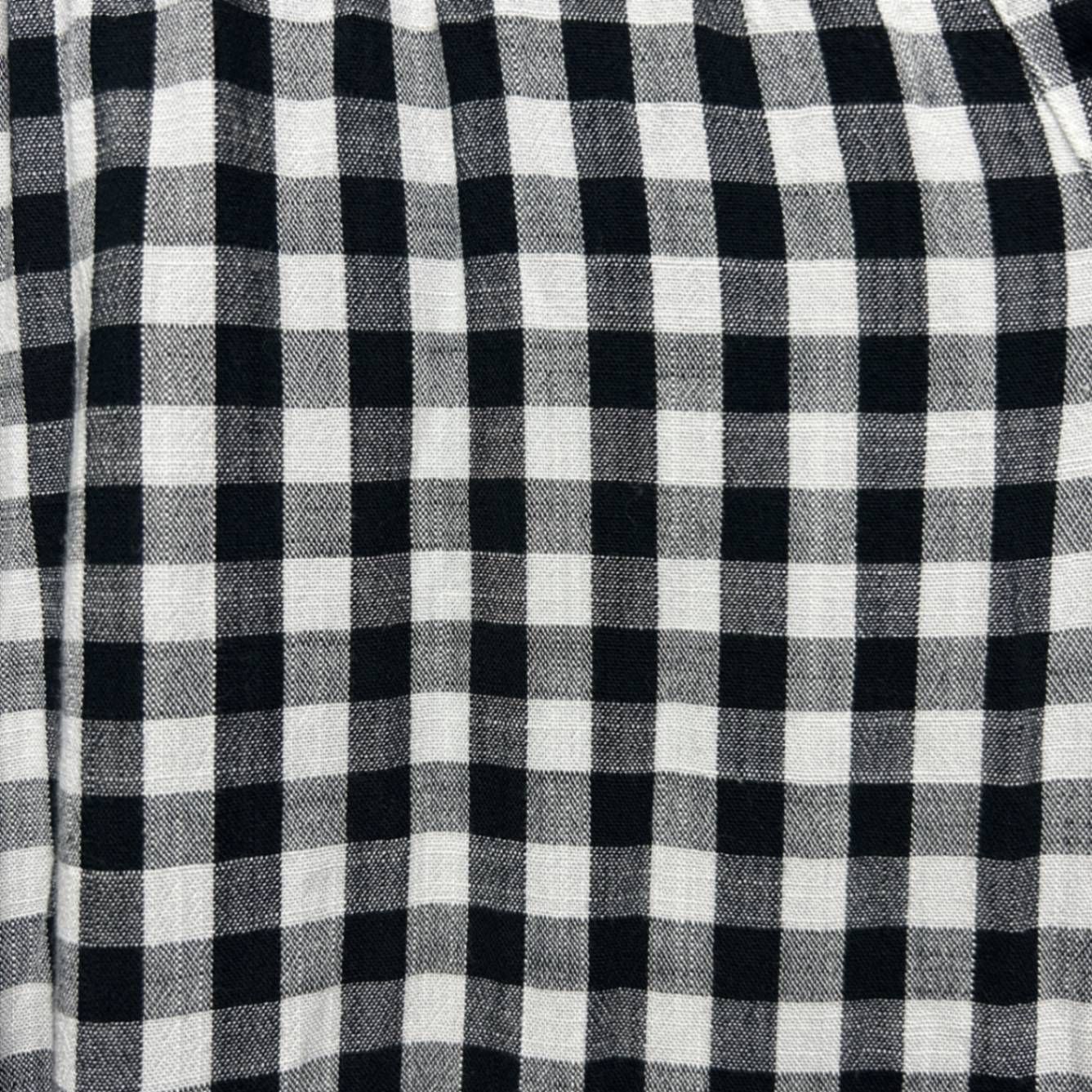 &me Black White Viscose Long Sleeve Gingham Check Smock Dress Size 14 - Image 3