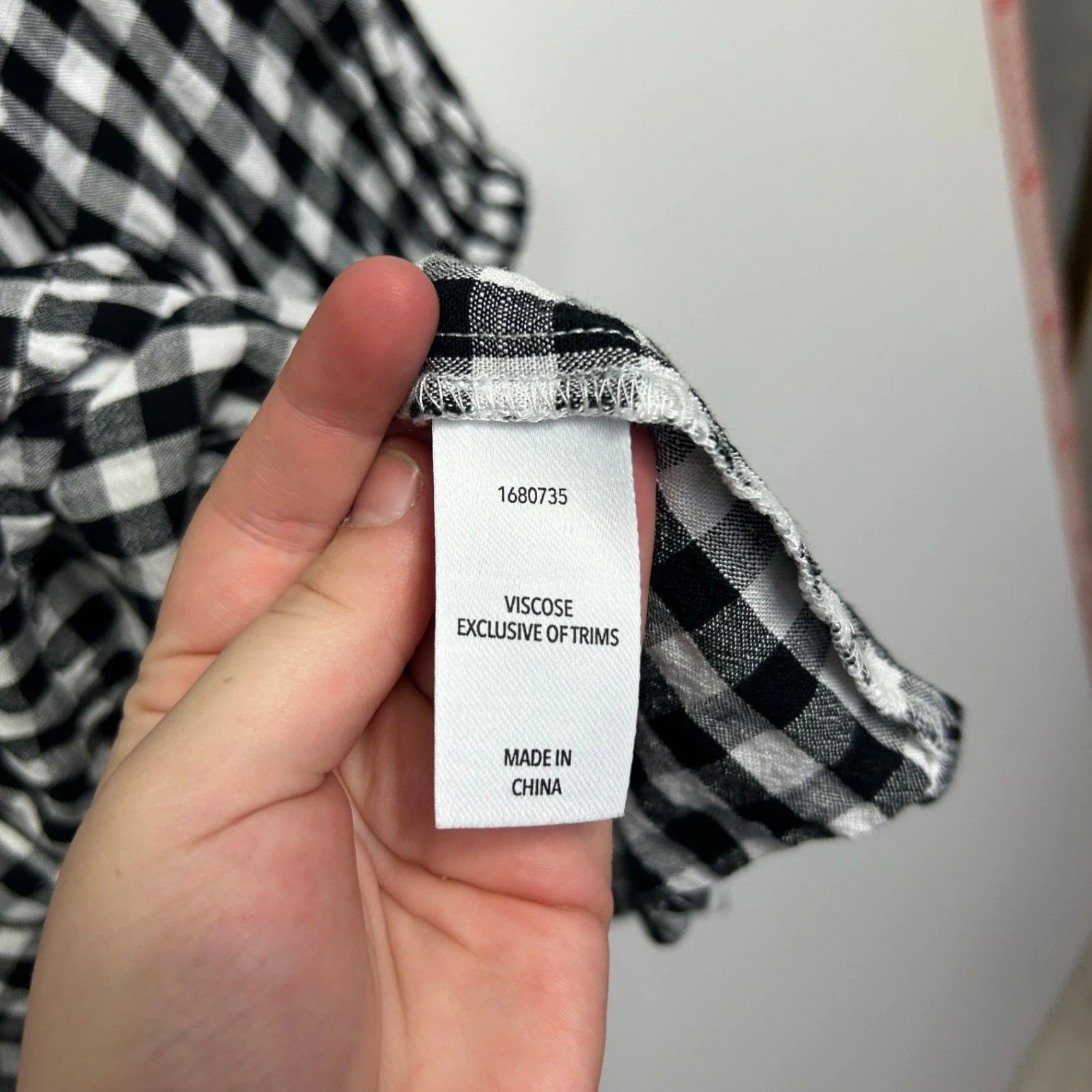 &me Black White Viscose Long Sleeve Gingham Check Smock Dress Size 14 - Image 5
