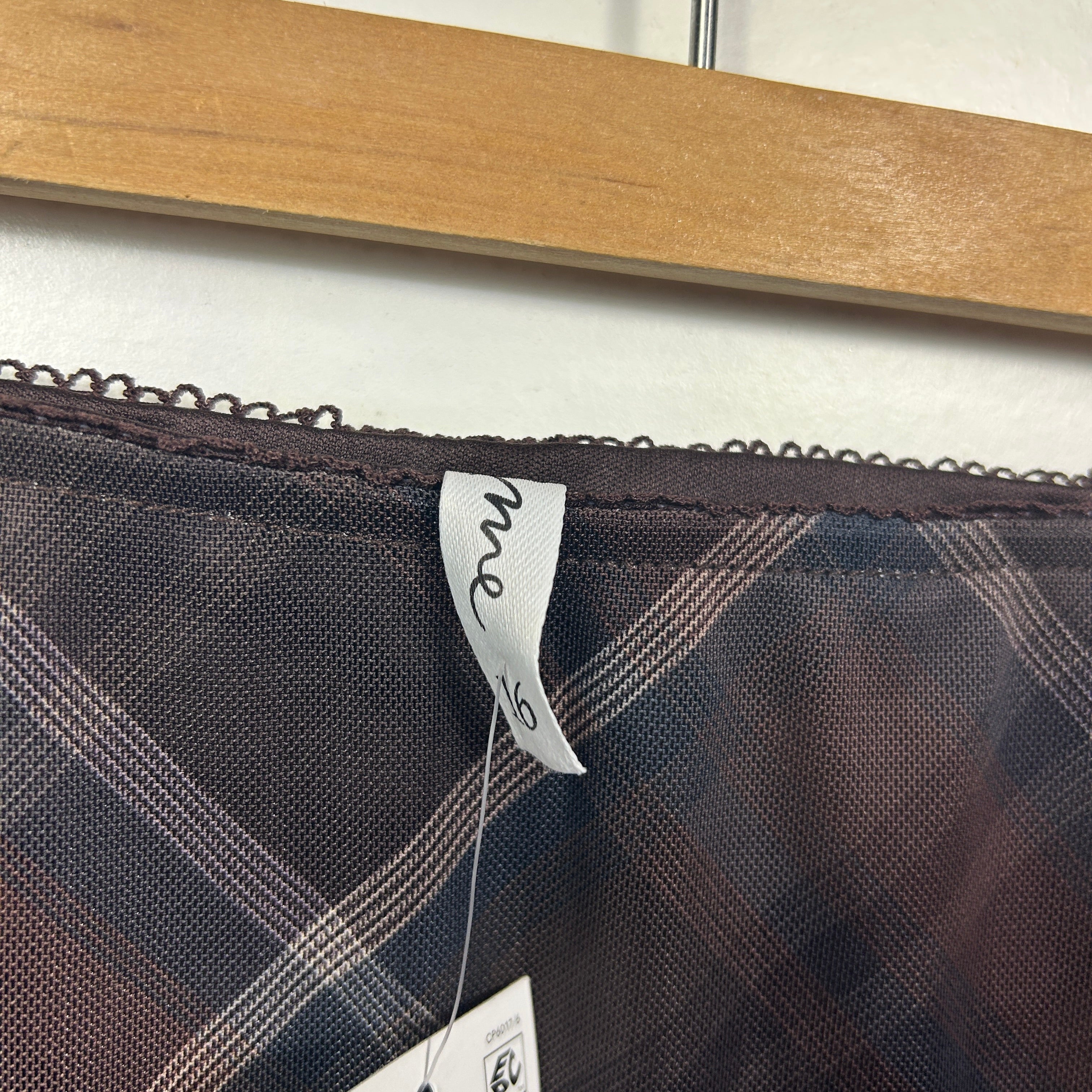 & me Brown Check Mesh Skirt - Size 16 - Image 3
