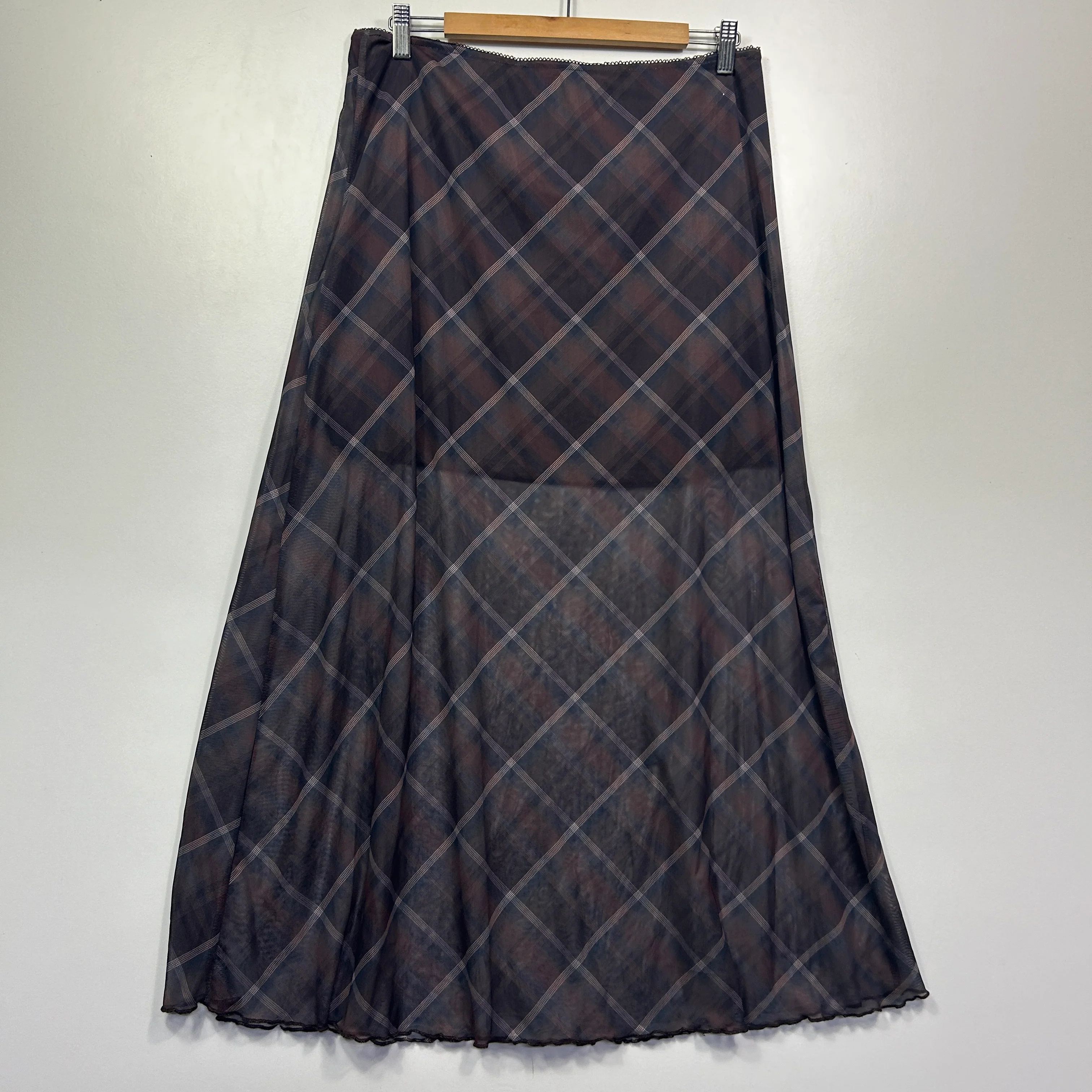 & me Brown Check Mesh Skirt - Size 16 - Image 4