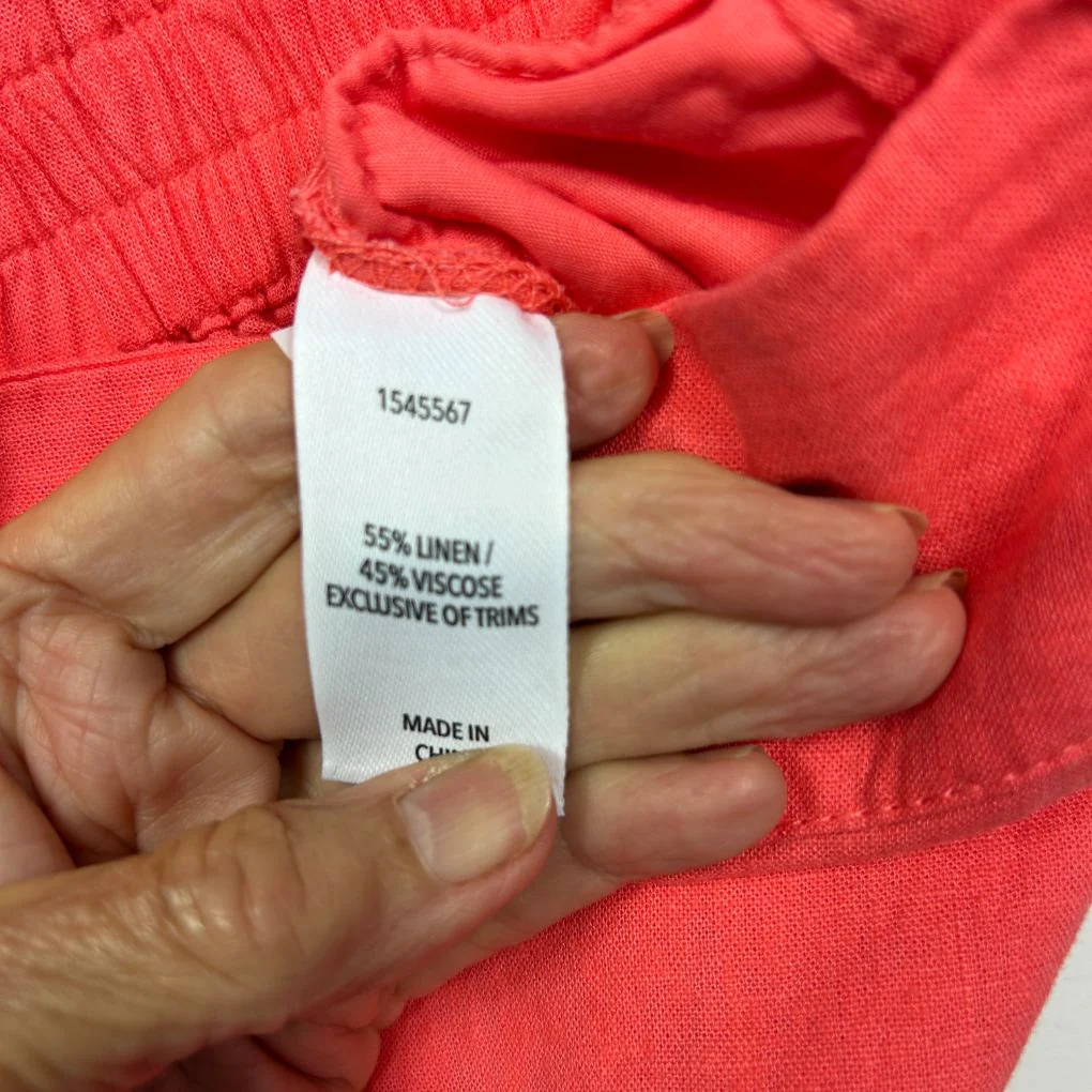 & me Coral Linen Wide Leg Pants - Size 14 - Image 3
