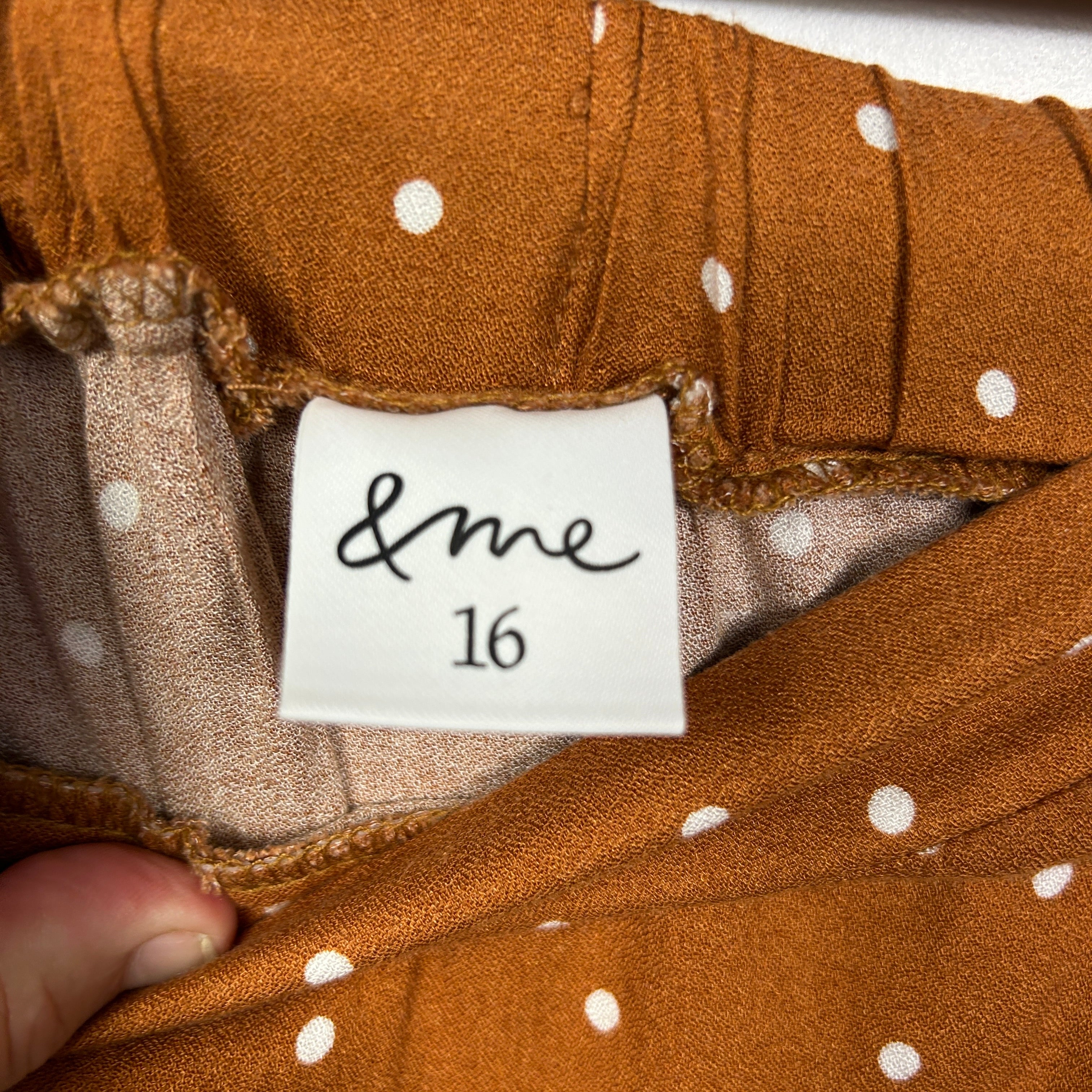 &me Rust Polka Dot Faux Wrap Skirt - Size 16 - Image 4
