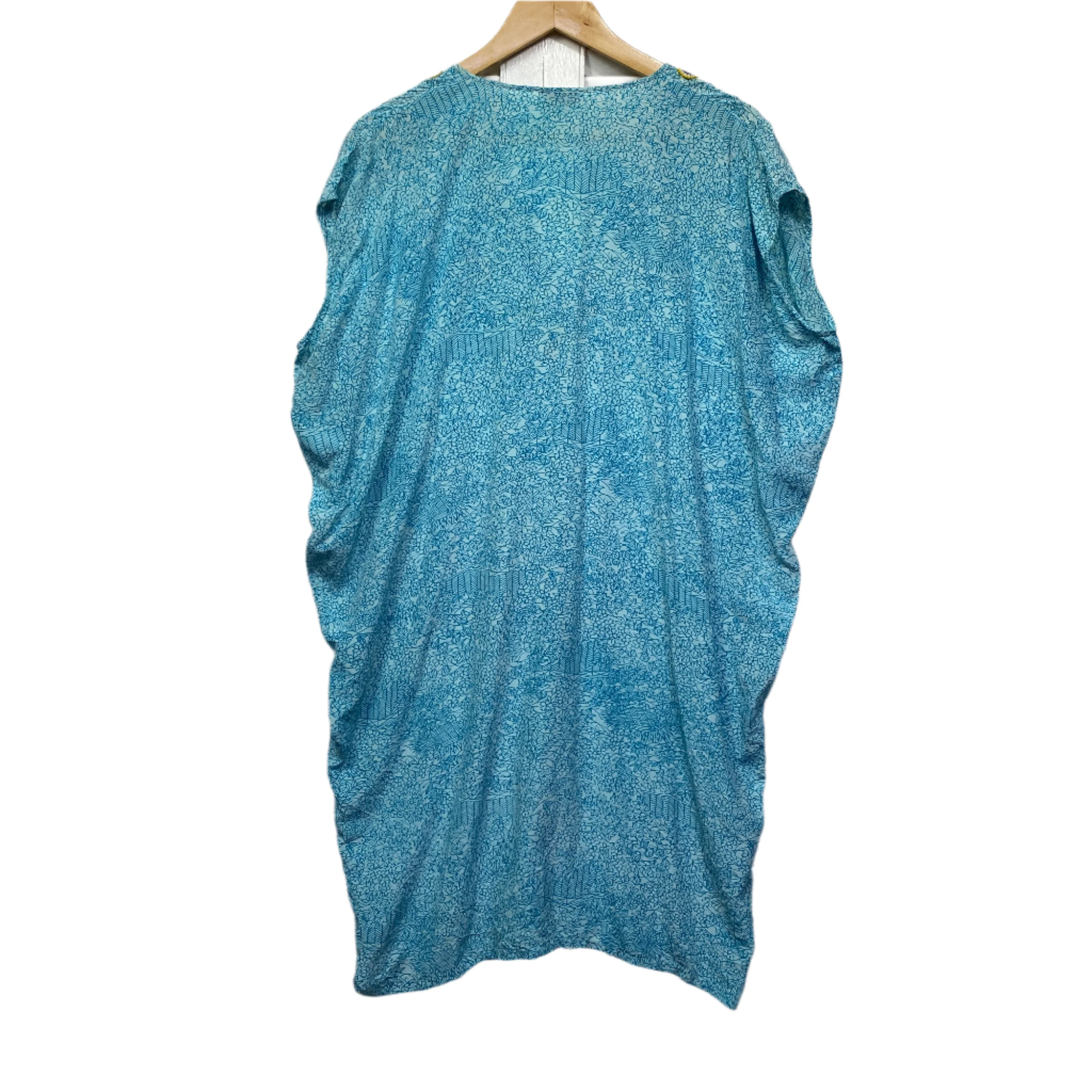 Megan Park Kaftan Dress 100% Silk Blue Embroidered Size 3 (AU 12 - 14) - Image 2