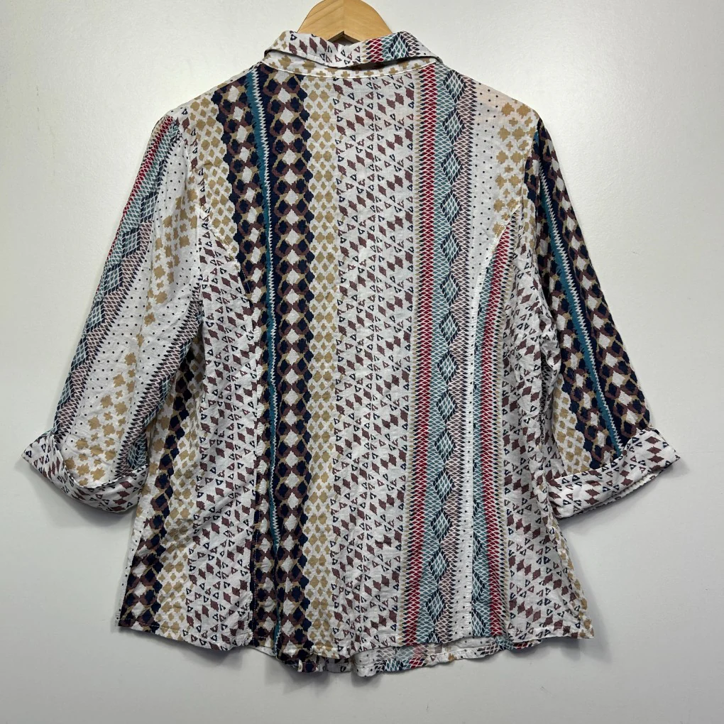 Merric Multicoloured Button Up Shirt - Size 16 - Image 3