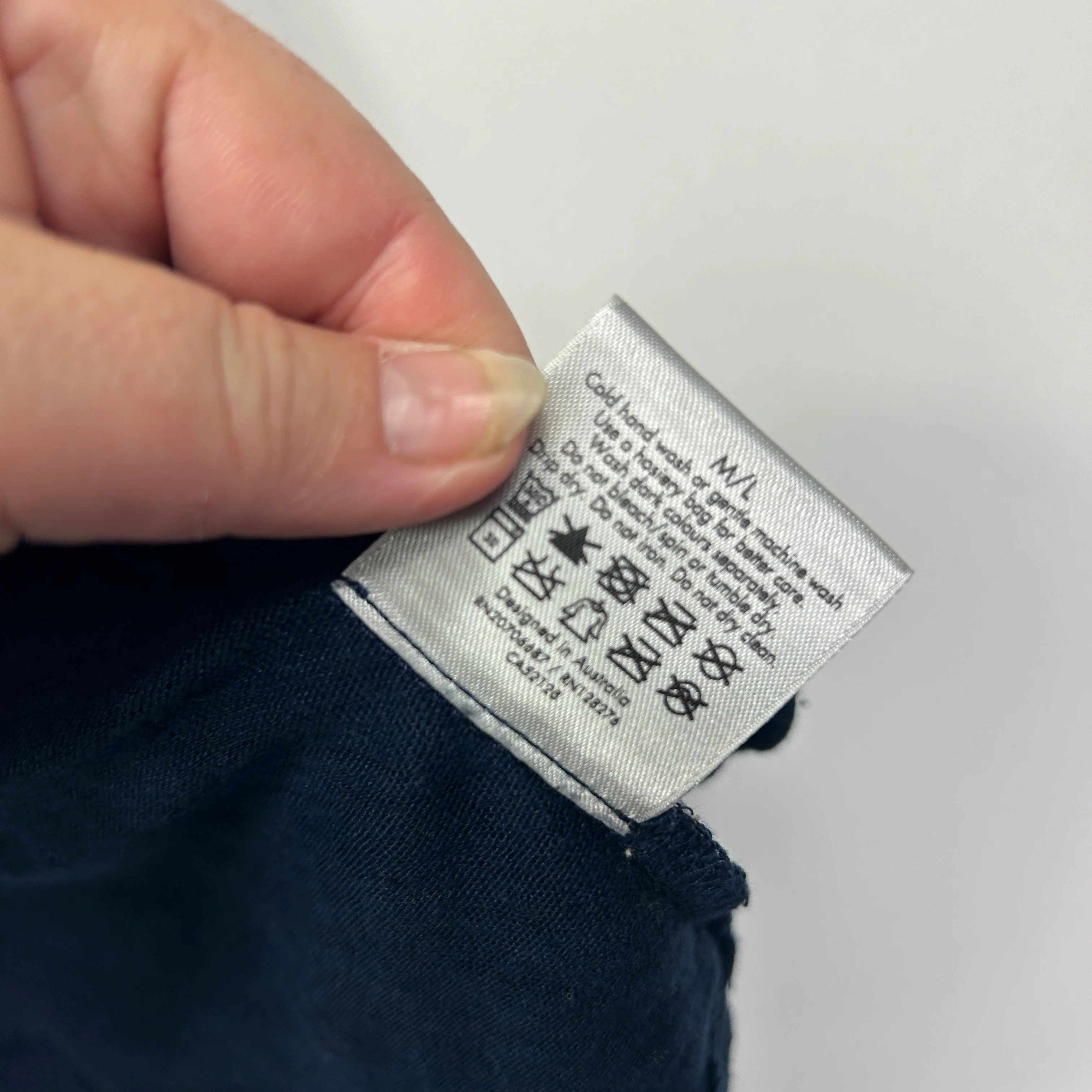 Metalicus Navy Linen Open Front Top - Size M/L - Image 4
