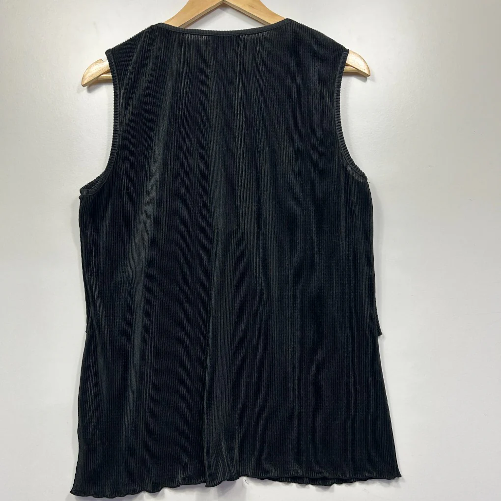 Millers Black Pleated Sleeveless Top - Size 16 - Image 2