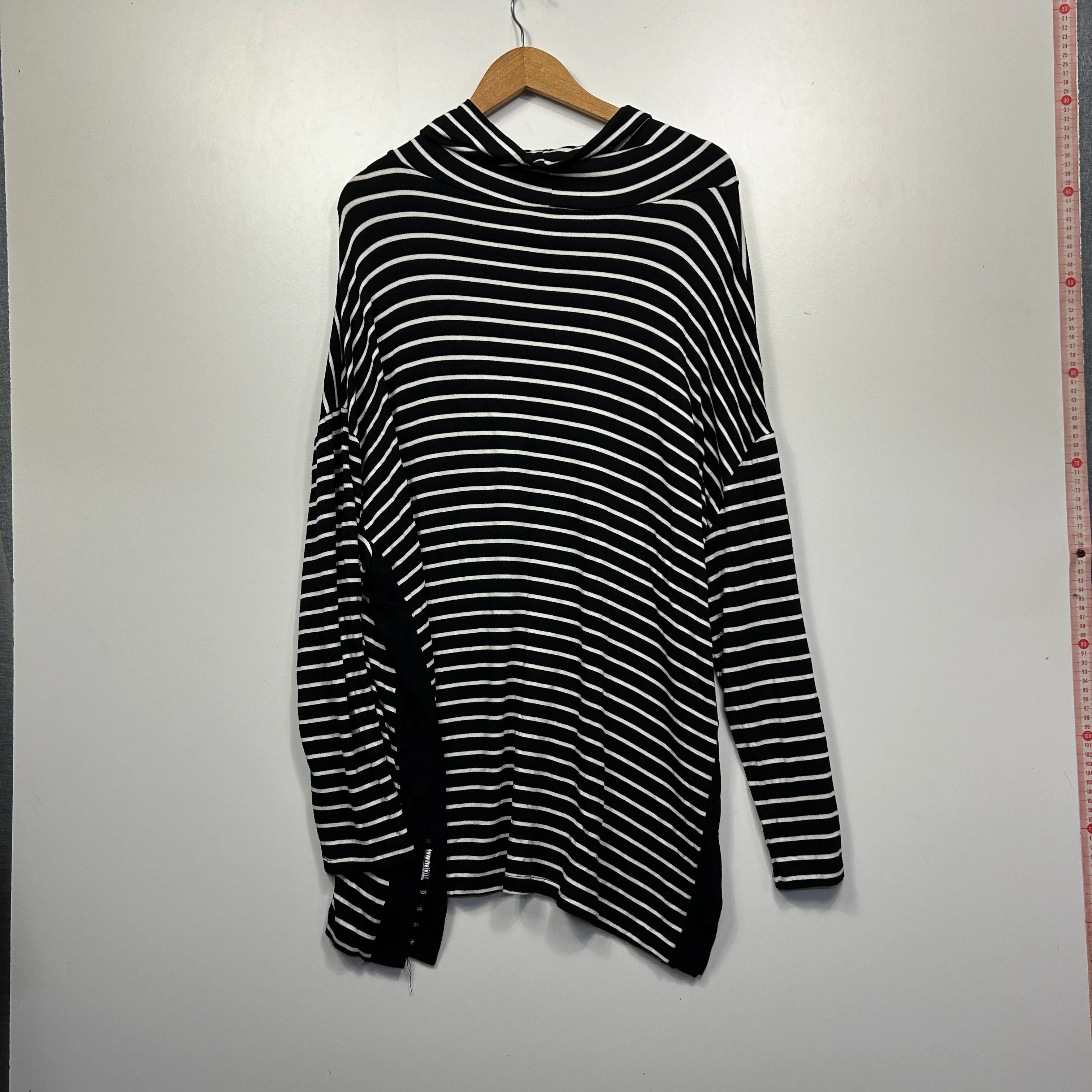 Millers Black White Striped Cowl Neck Tunic Top - Size 22 - Image 2