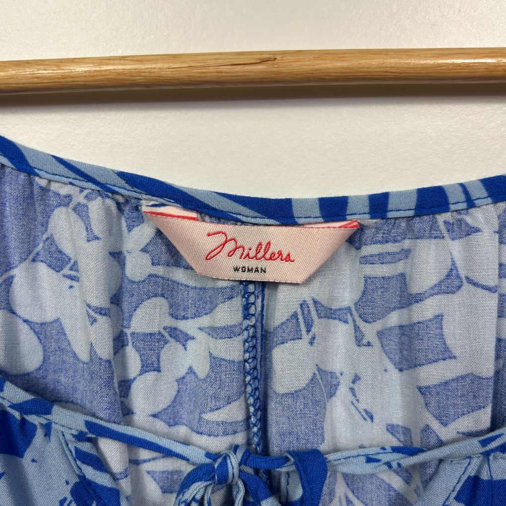 Millers Blue Palm Print Top - Size 18 - Image 2
