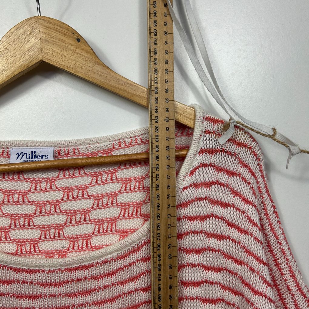 Millers Coral Stripe Knit Jumper - Size 14/16 - Image 2