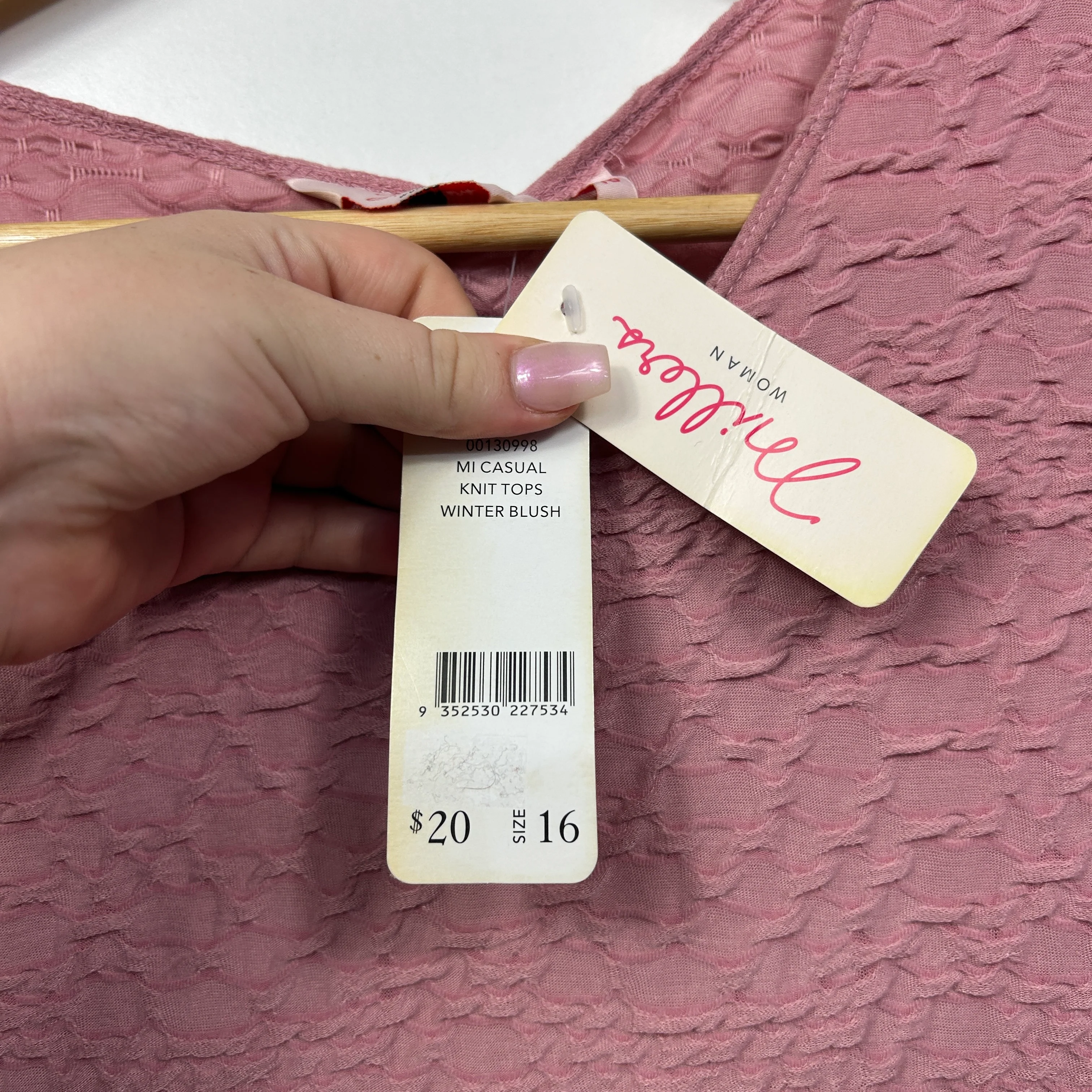 Millers Dusty Pink Textured Knit Top - Size 16 - Image 3