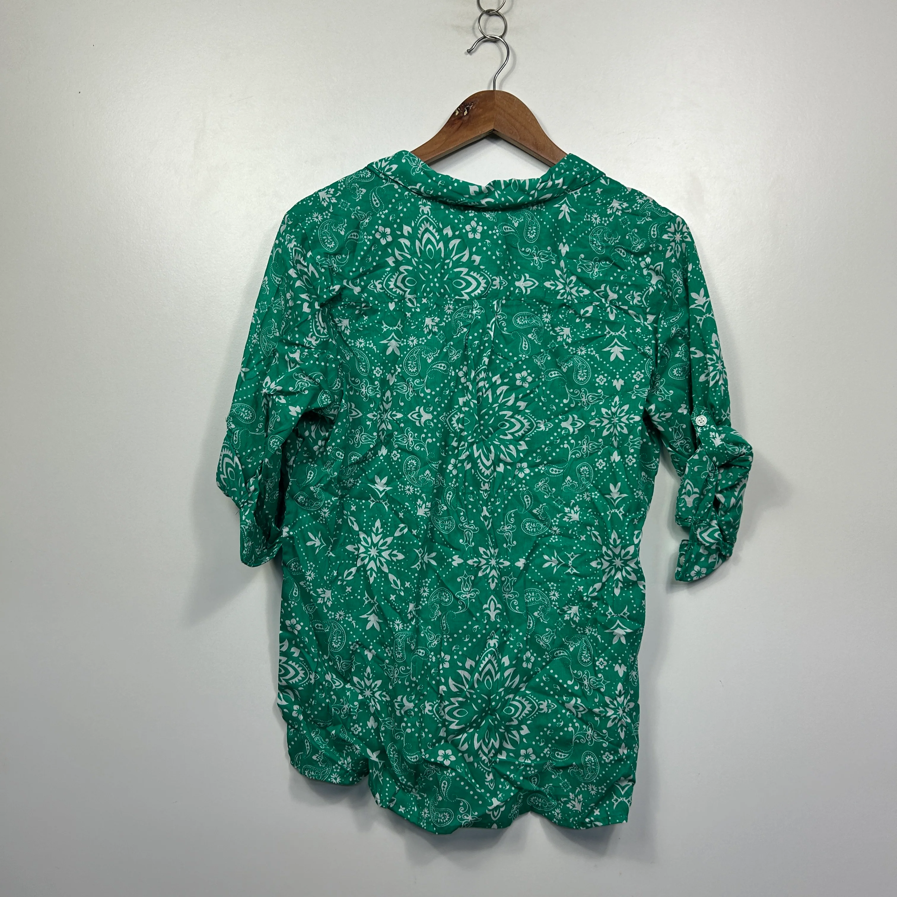 Millers Green Paisley Button Up Shirt - Size 14 - Image 4