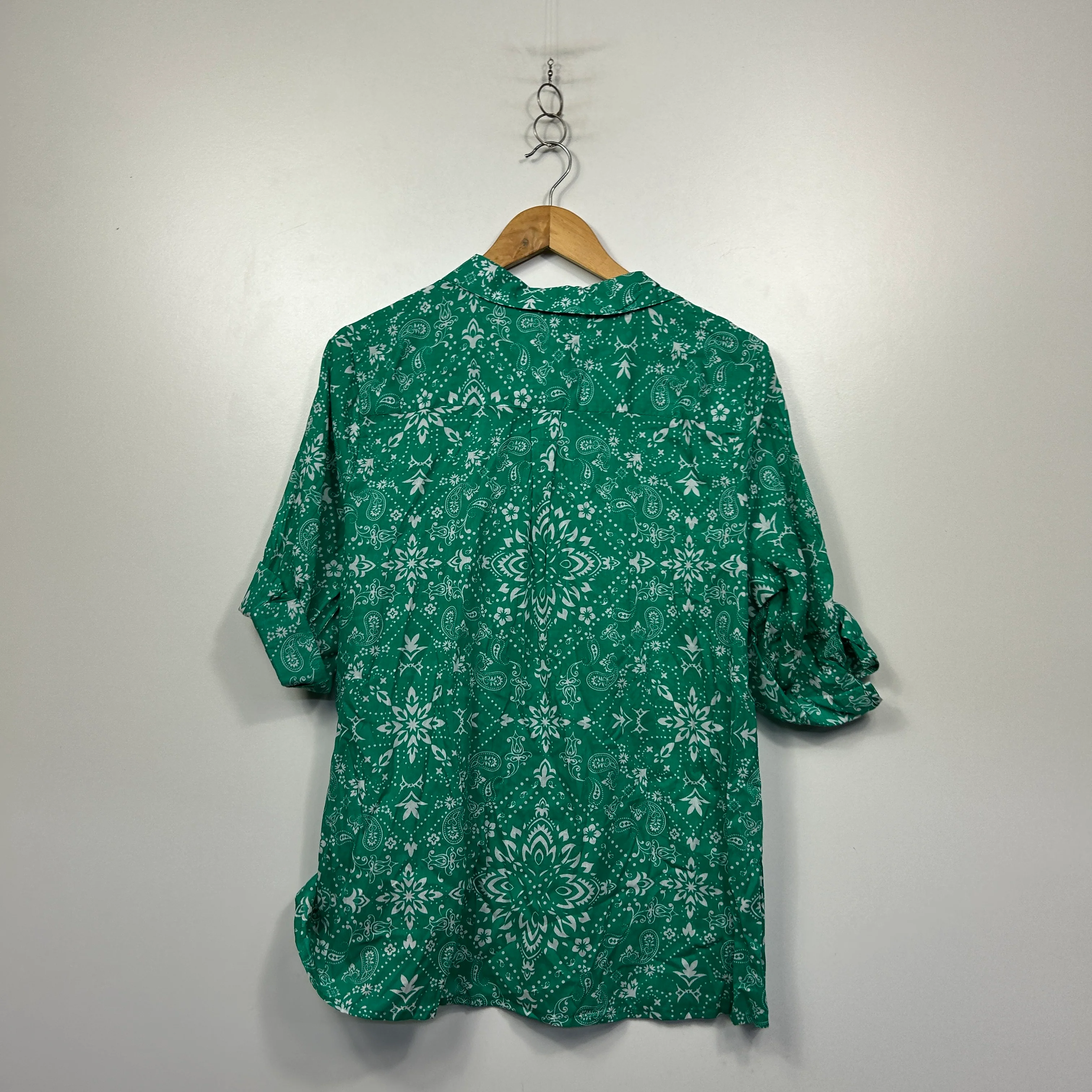 Millers Green Paisley Print Shirt -  Size 16 - Image 4