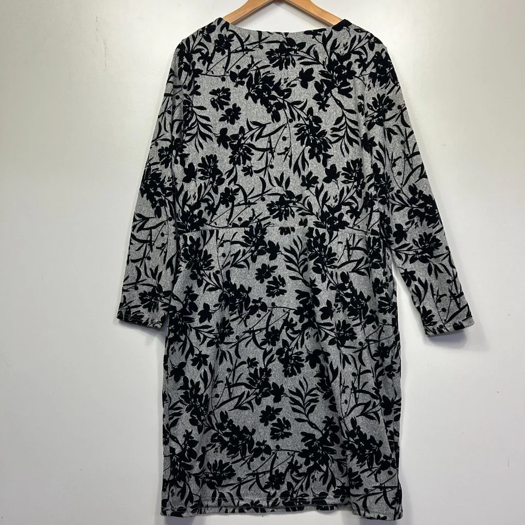 Millers Grey Floral Print Long Sleeve Dress - Size 18 - Image 3