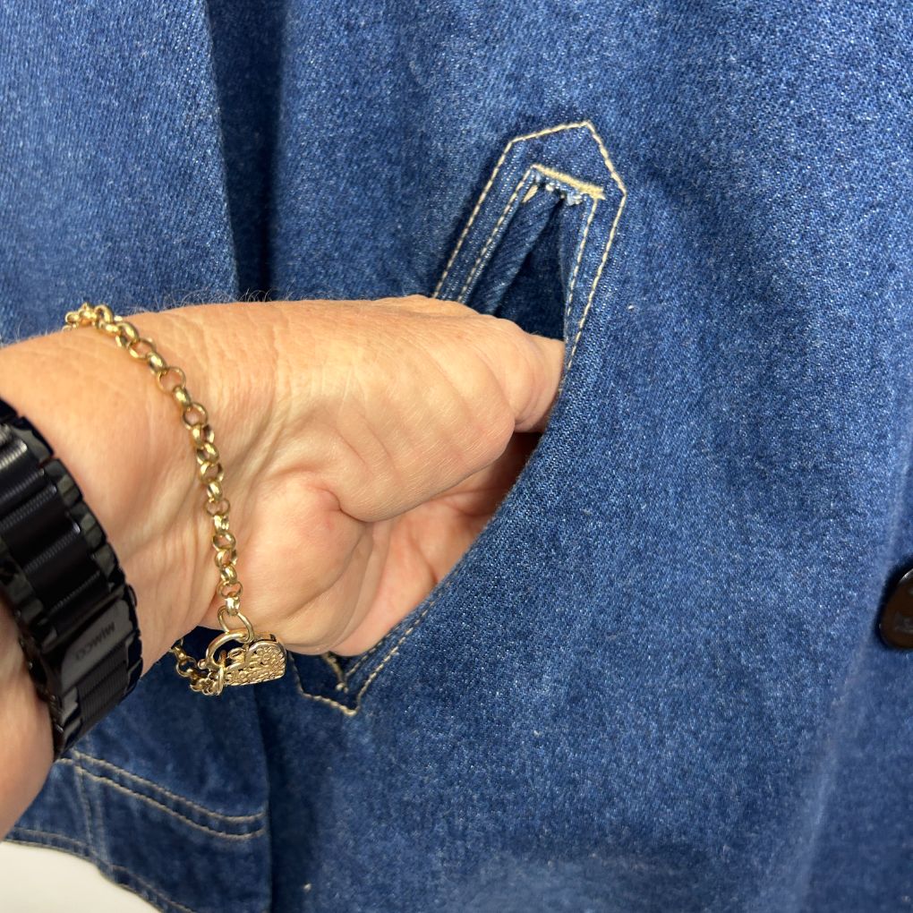 Vintage Millers Blue Cotton Denim Jacket Coat - Size 14 - Image 3