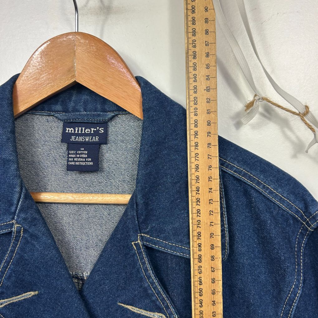 Vintage Millers Blue Cotton Denim Jacket Coat - Size 14 - Image 5