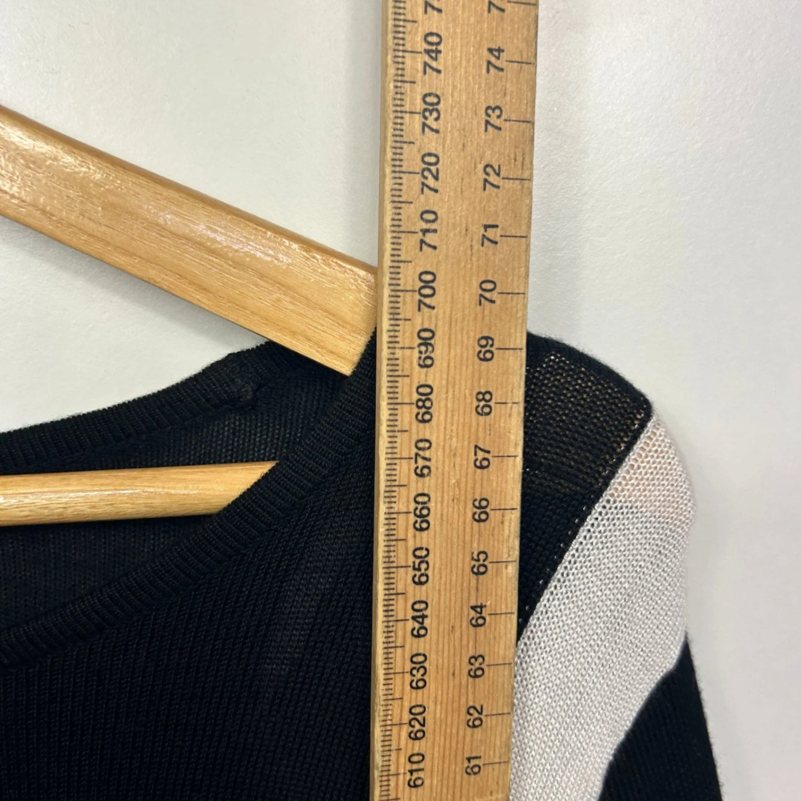 Millers Jumper Knit Top Long Sleeve Colourblock Black Mustard Viscose Size 14 Large - Image 7