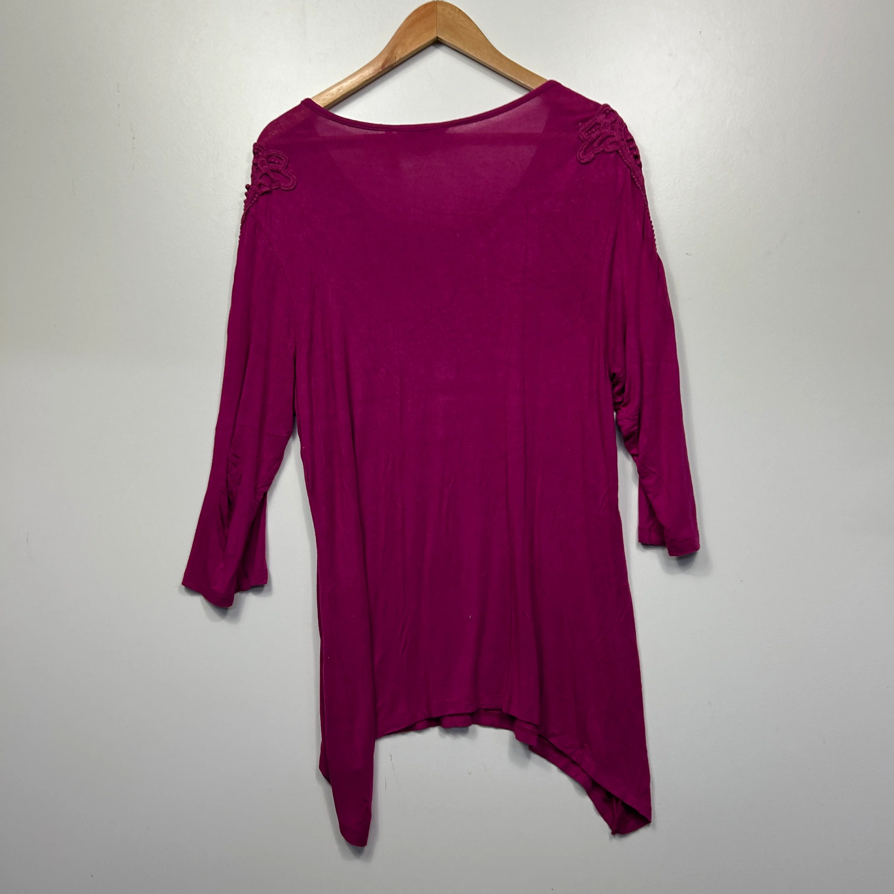 Millers Magenta Lace Detail Tunic Top - Size 16 - Image 2