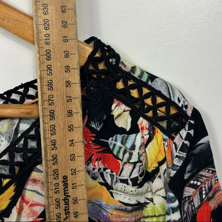 Missy Q Multicolour Tropical Print Top - Size 14 - Image 6