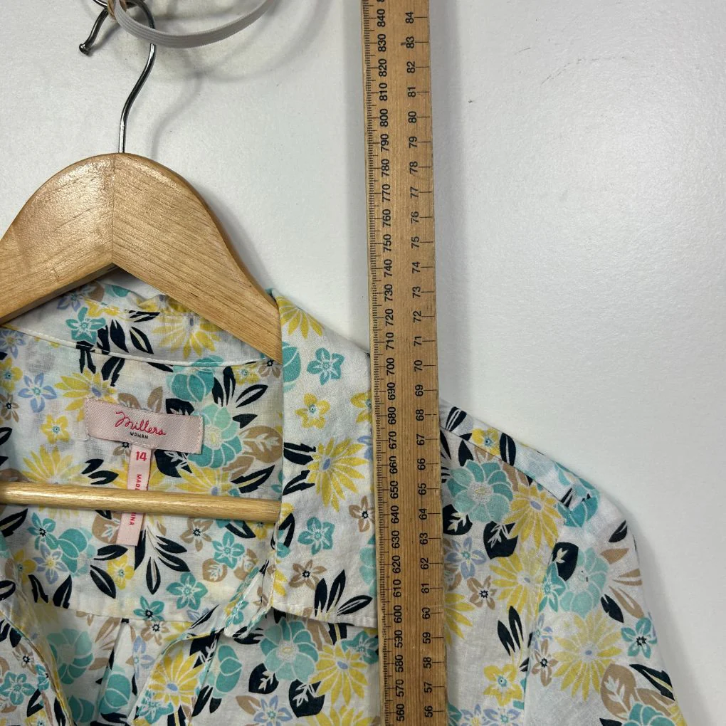 Millers Multicoloured Cotton Floral Shirt - Size 14 - Image 5