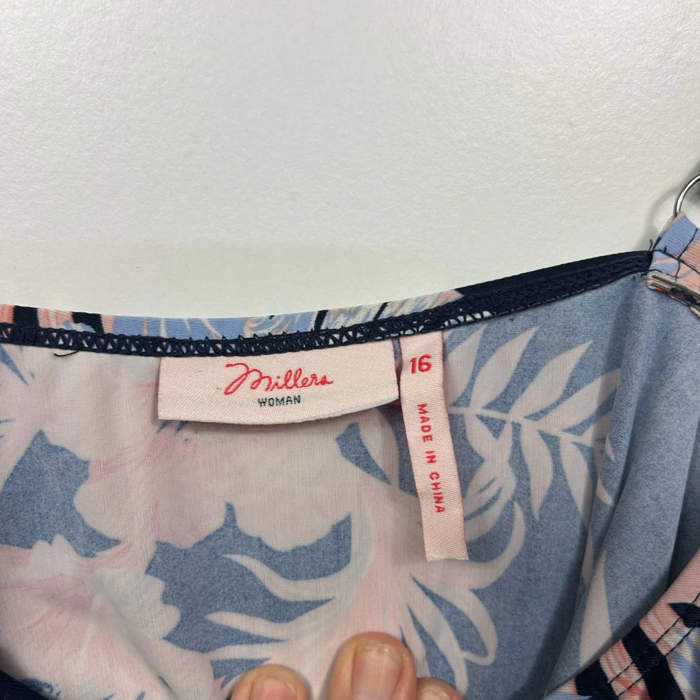 Millers Navy Floral Tankini - Size 16 - Image 2