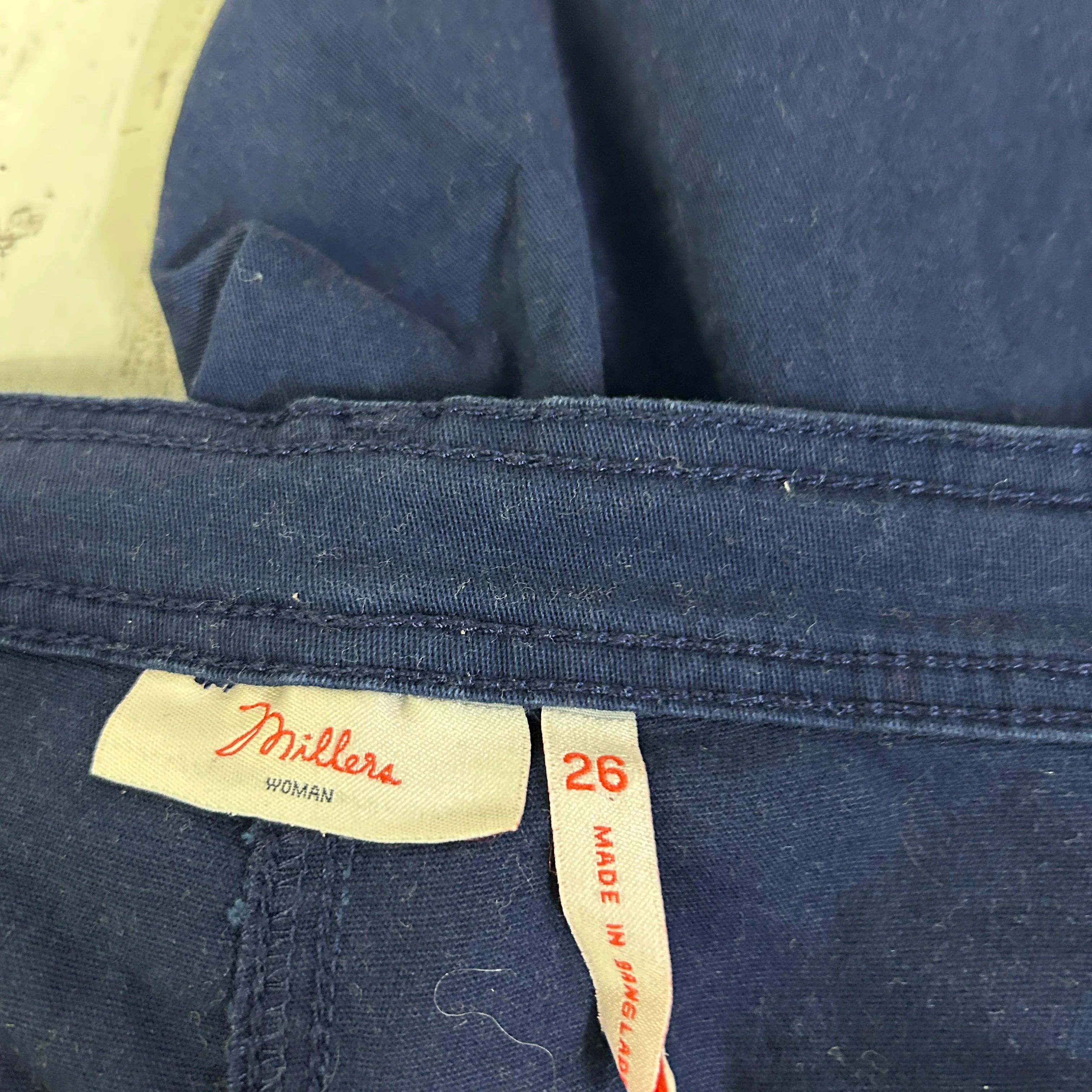 Millers Navy Shorts - Size 26 - Image 2