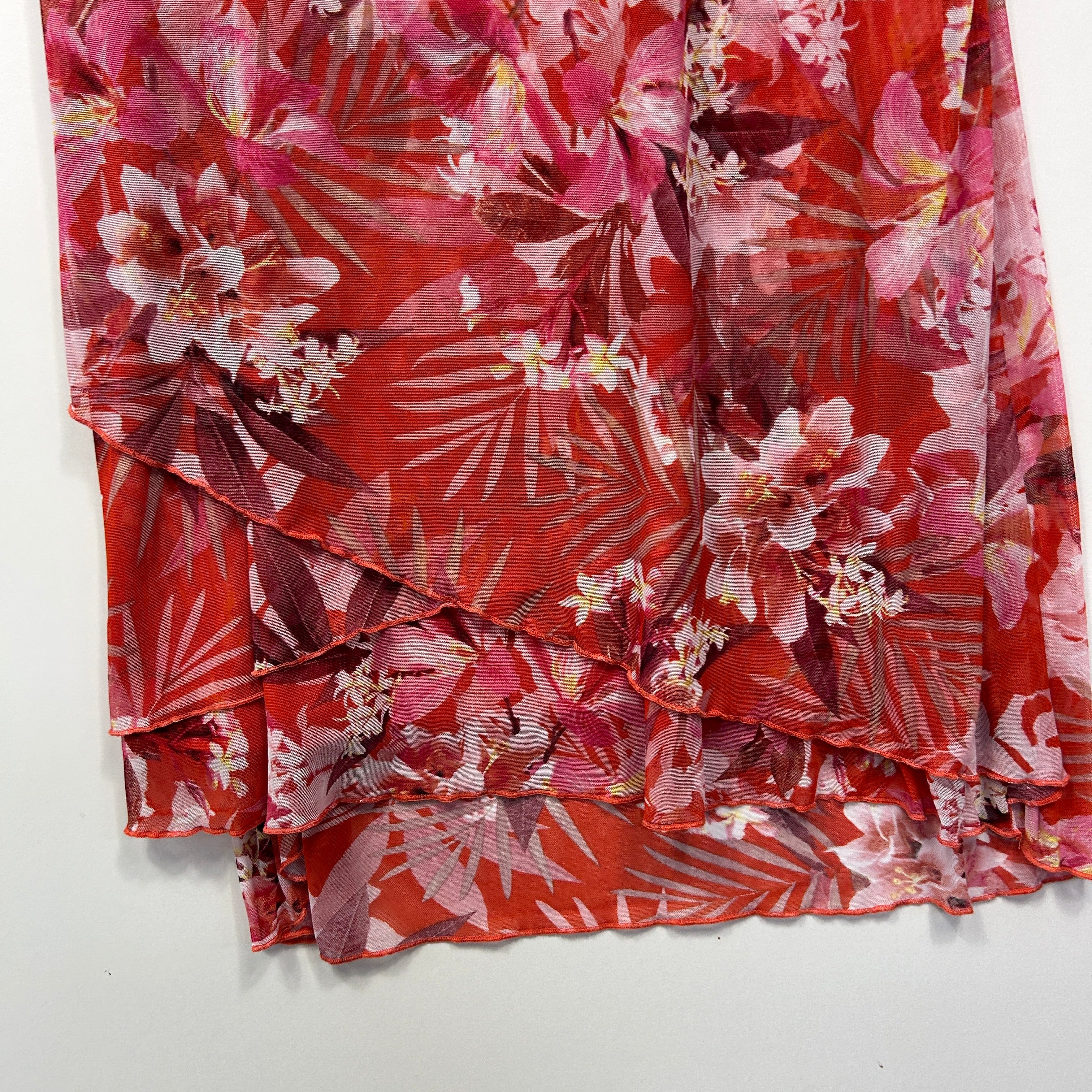 Millers Orange Tropical Floral Print Dress - Size 18 - Image 4