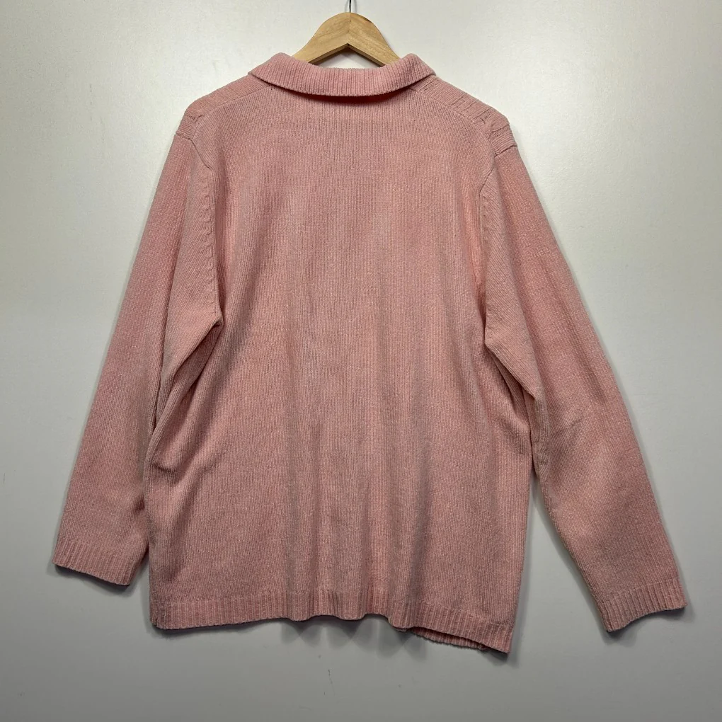 Millers Pink Cable Knit Zip Cardigan - Size XXL - Image 4