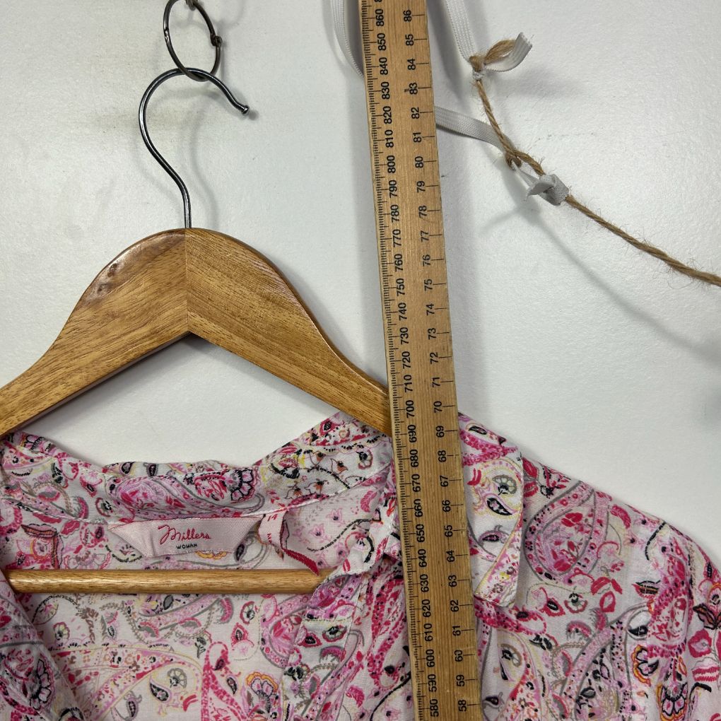 Millers Pink Cotton Paisley Shirt - Size 14 - Image 6