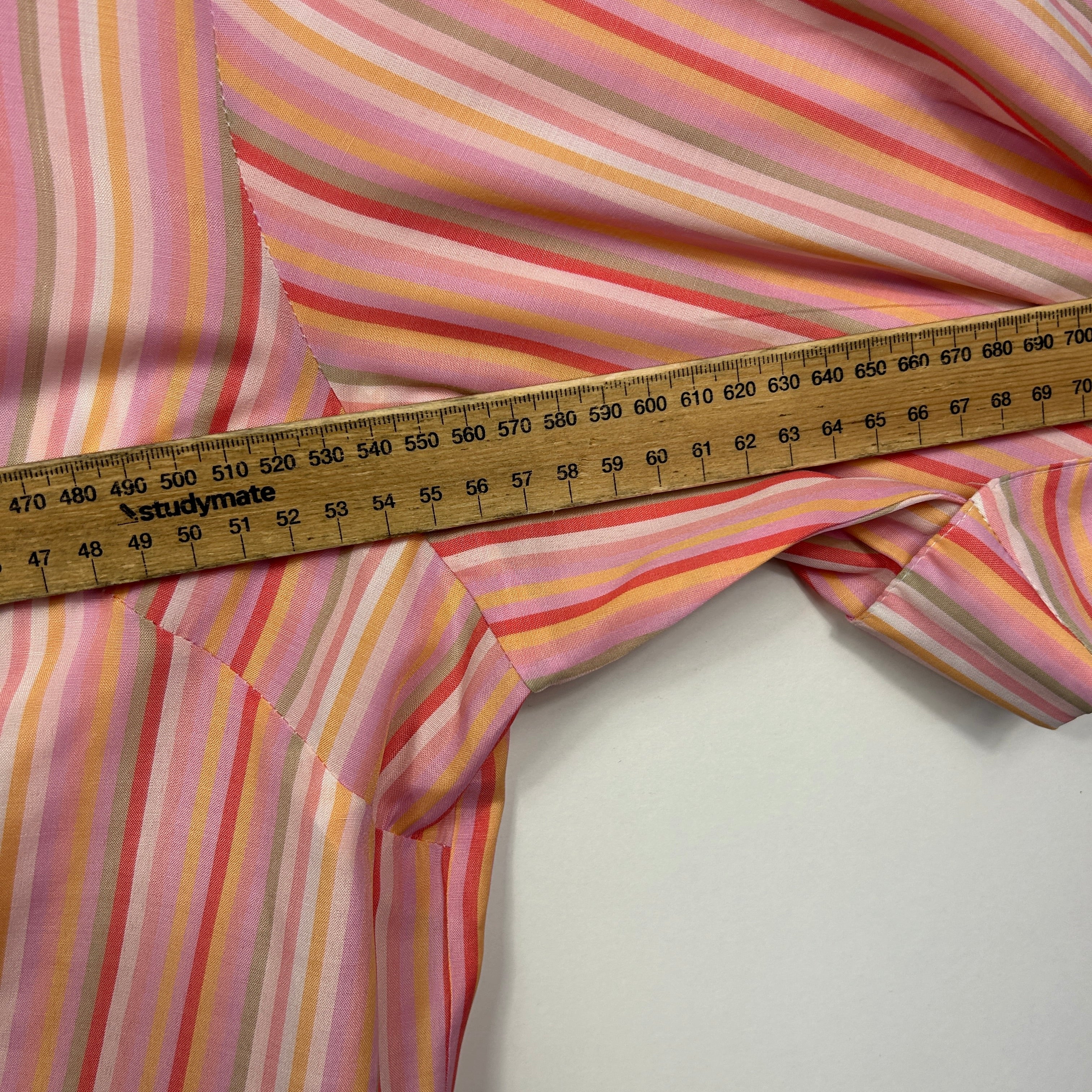 Vintage Millers Pink Multicolour Striped Shirt - Size 14 - Image 4