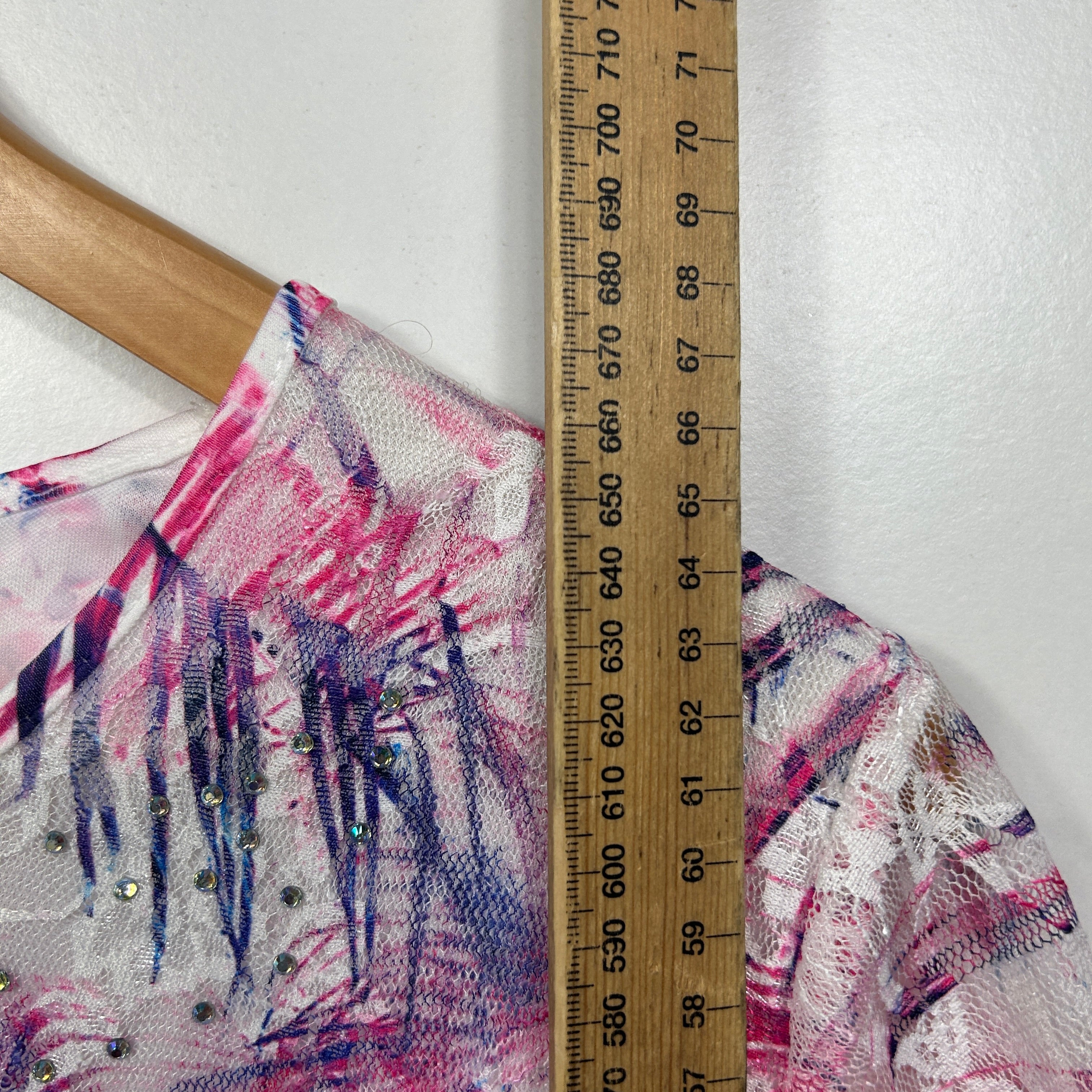 Millers Pink Purple Abstract Print Layered Top - Size 16 - Image 7