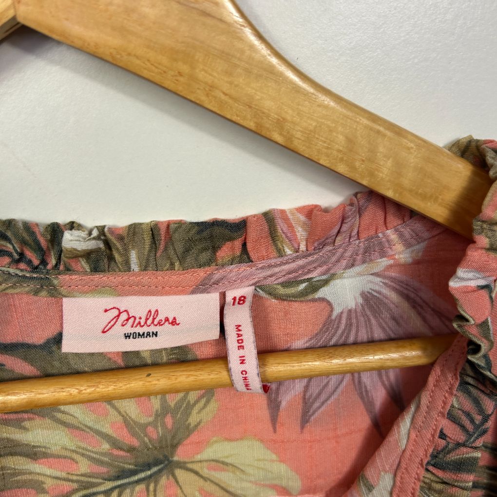 Millers Pink Tropical Print Blouse - Size 18 - Image 2