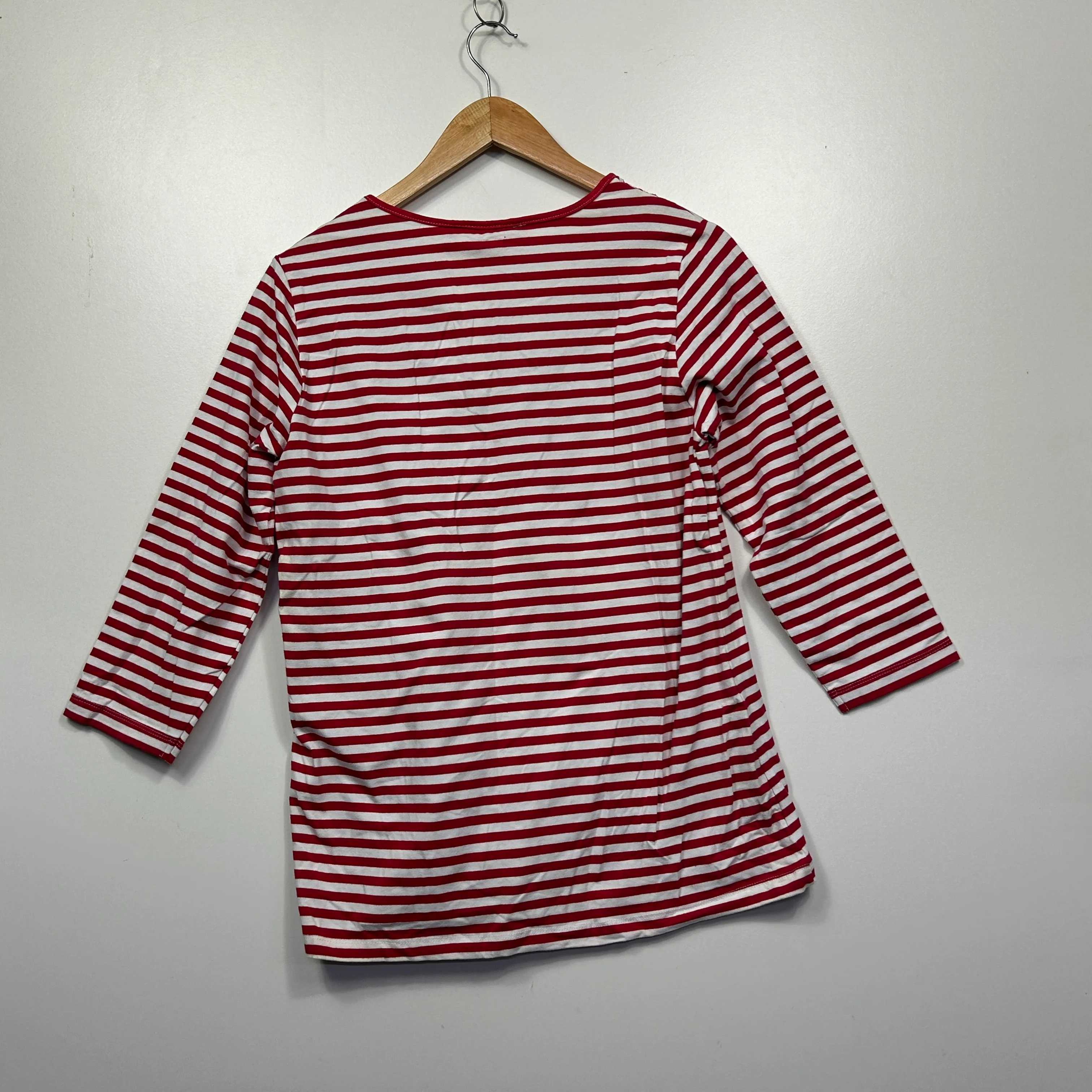 Millers Red and White Stripe Ruched Neck Top - Size 14 - Image 2