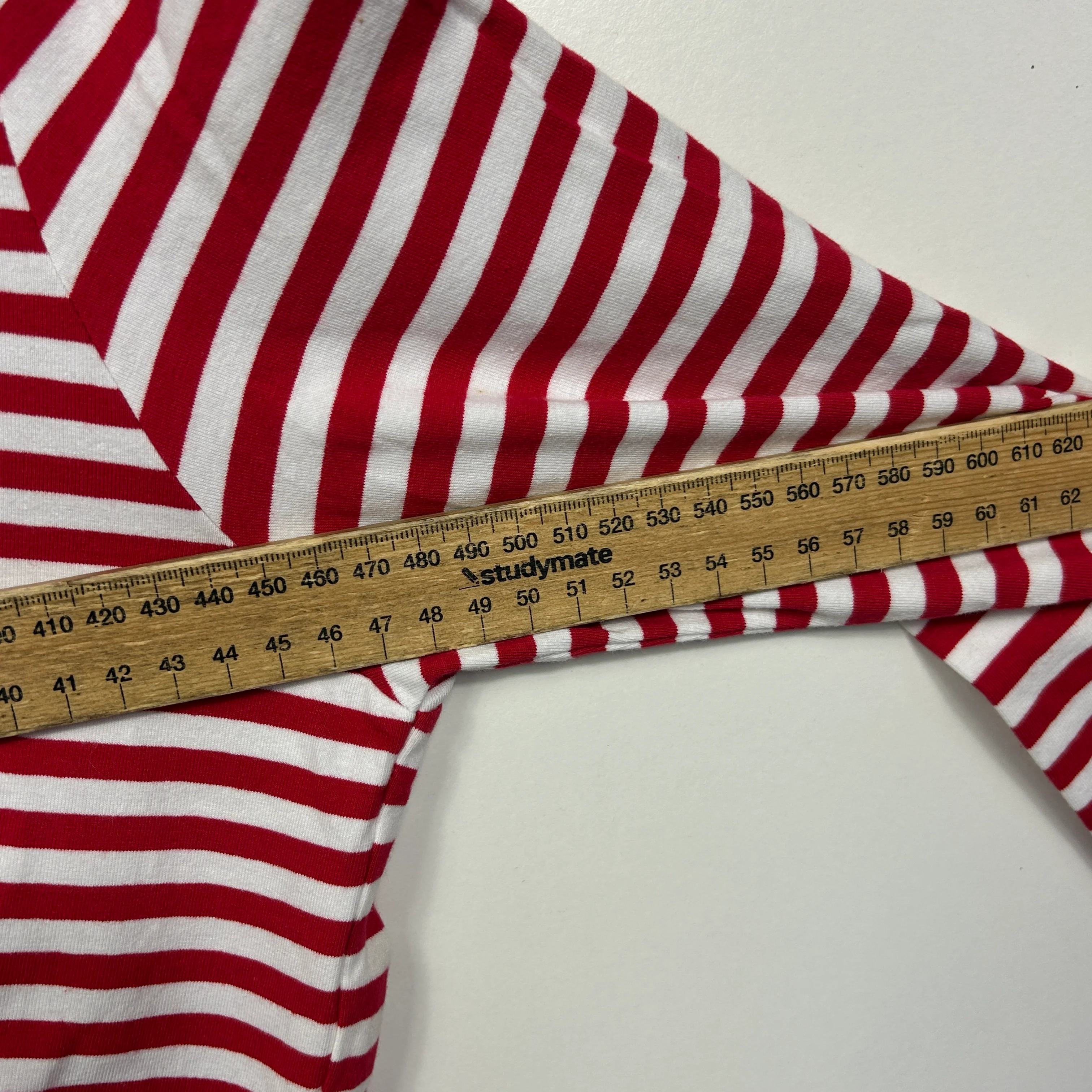 Millers Red and White Stripe Ruched Neck Top - Size 14 - Image 6