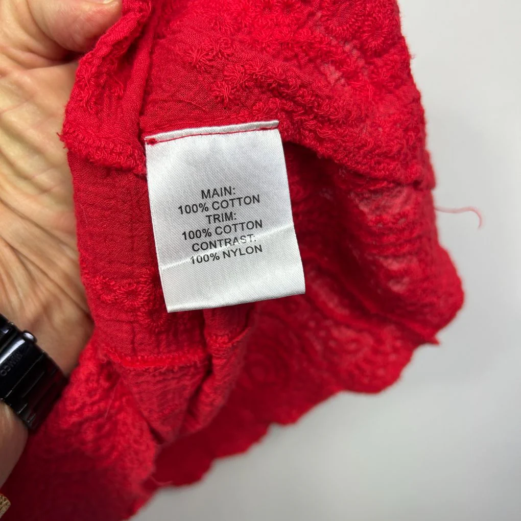 Millers Red Cotton Lace Bell Sleeve Top - Size 22 - Image 3