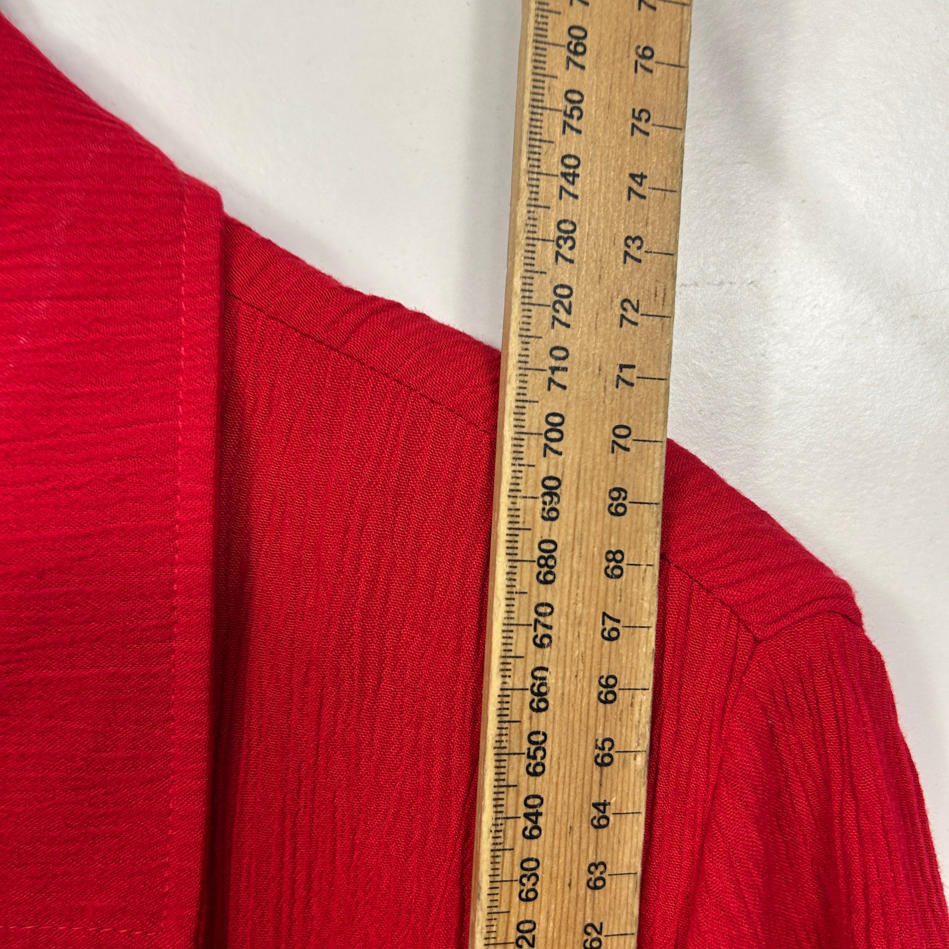 Millers Red Embroidered Button Up Short Sleeve Shirt - Size 16 - Image 7